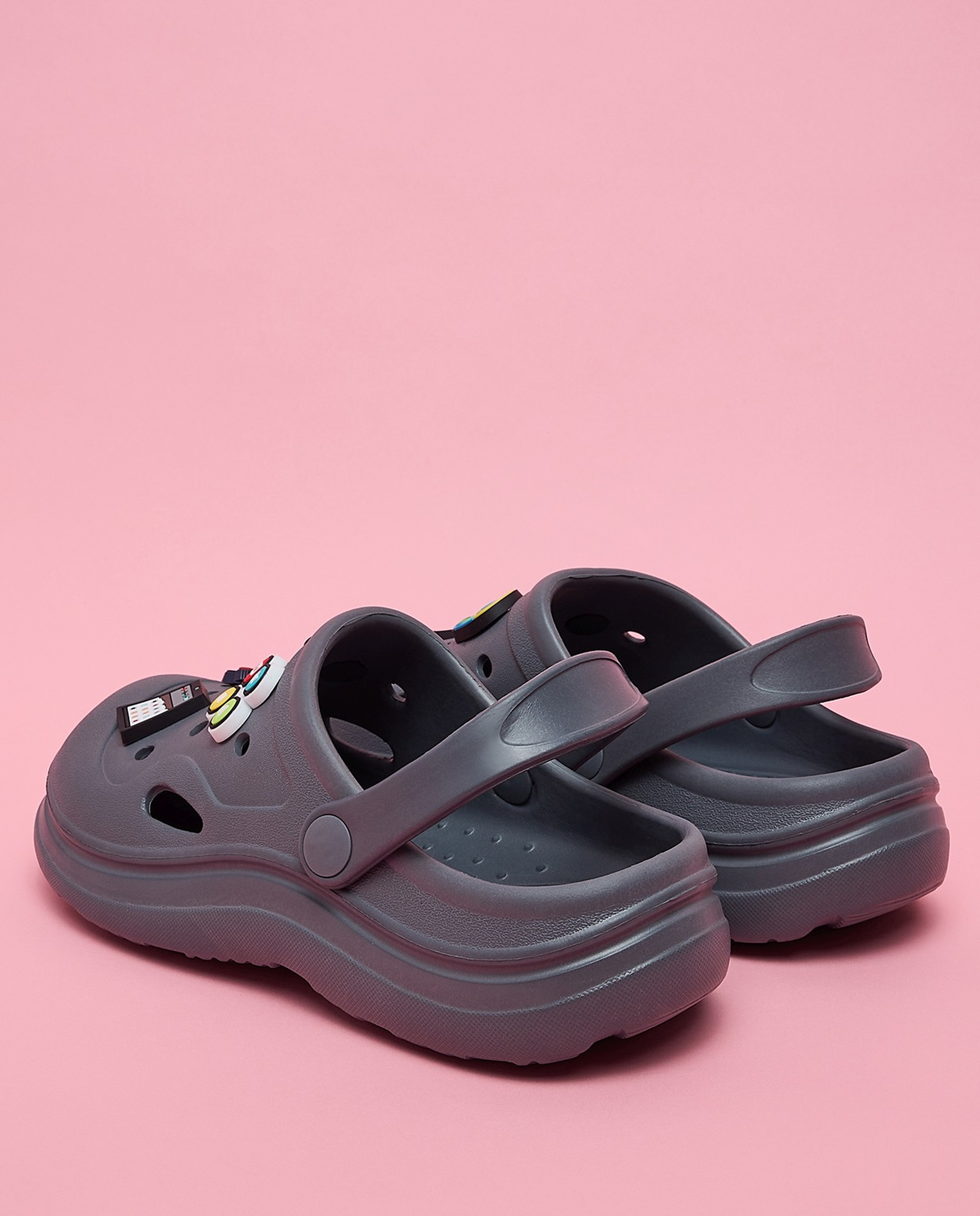 Charm Detail Slingback Clogs