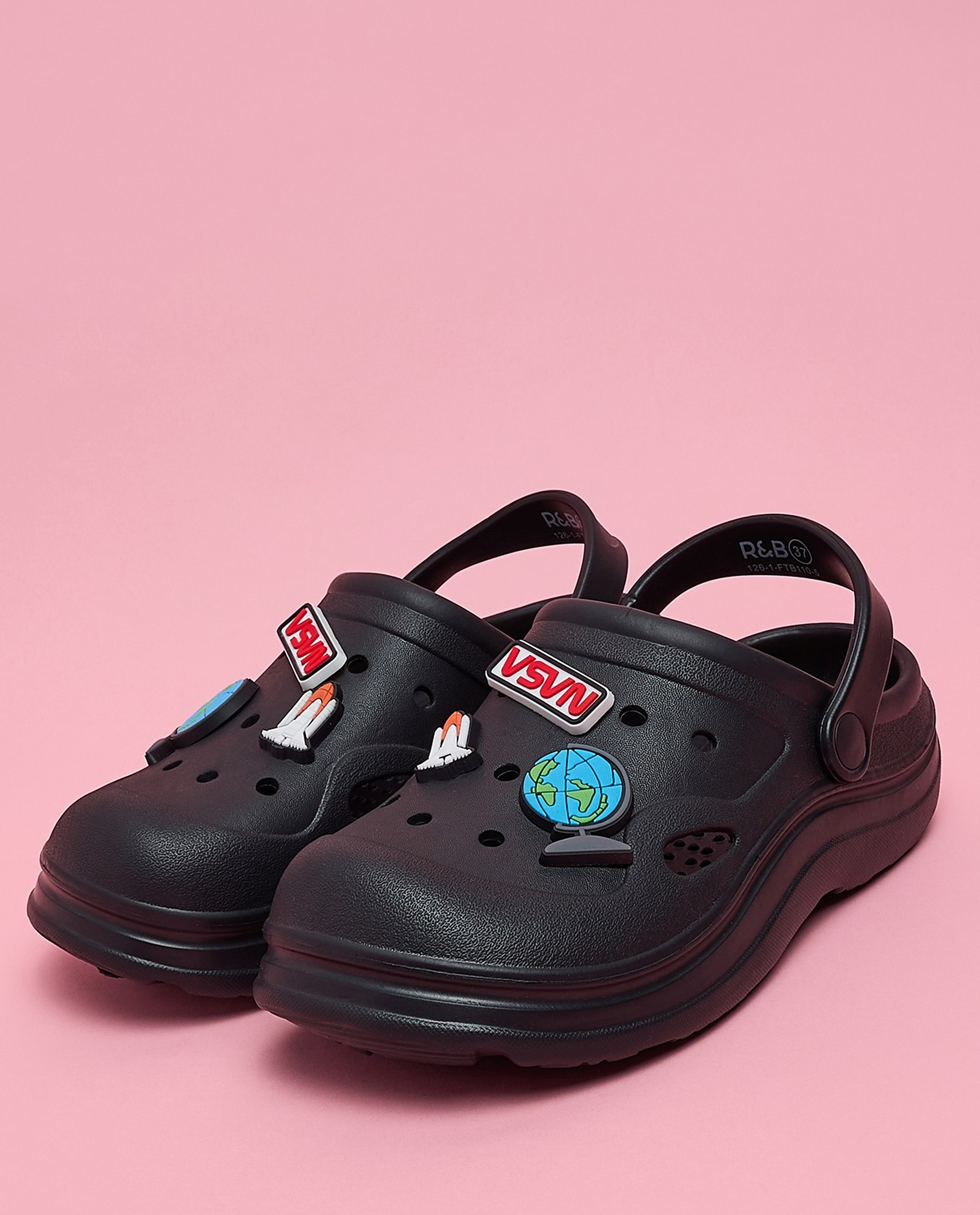 Charm Detail Slingback Clogs