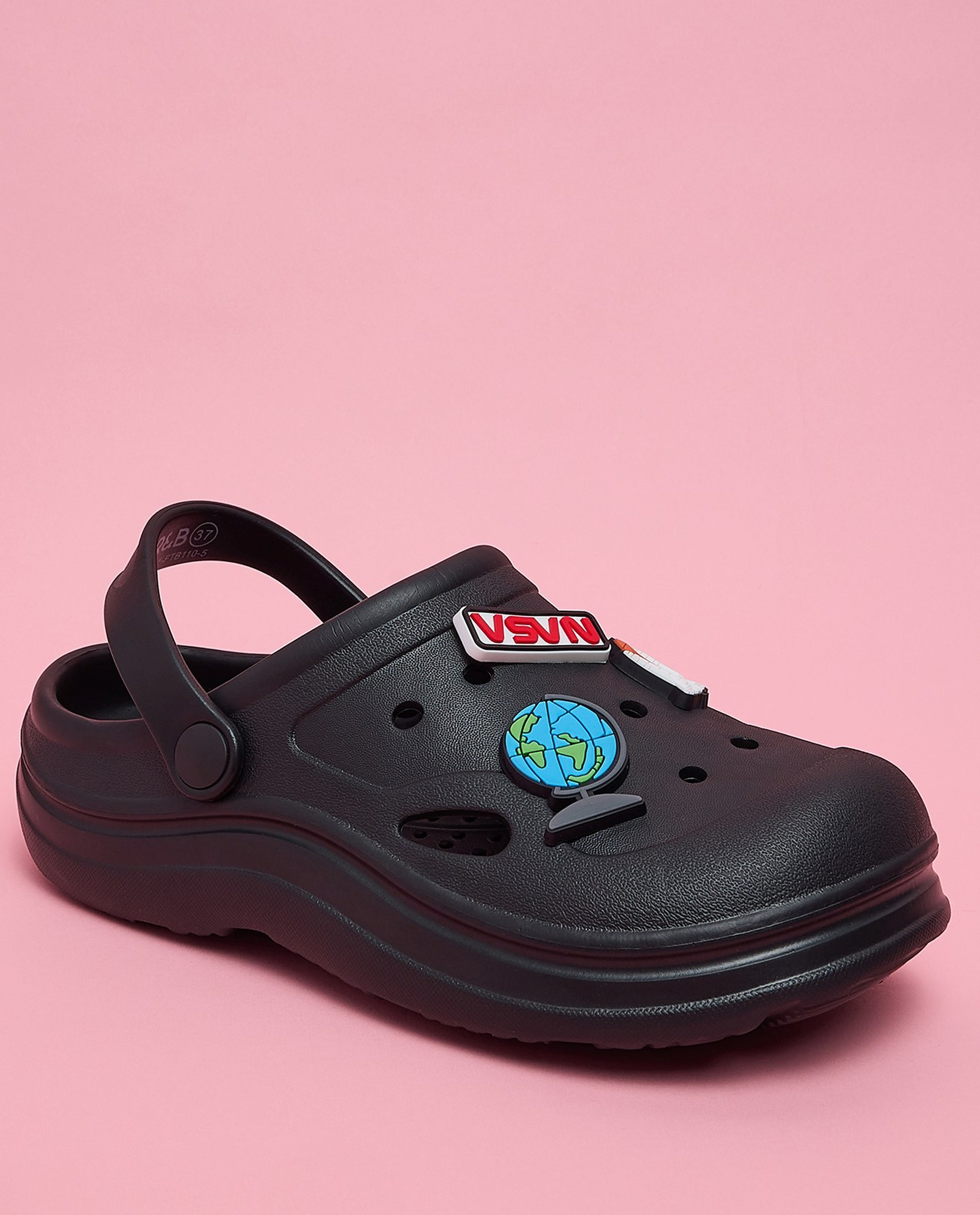 Charm Detail Slingback Clogs