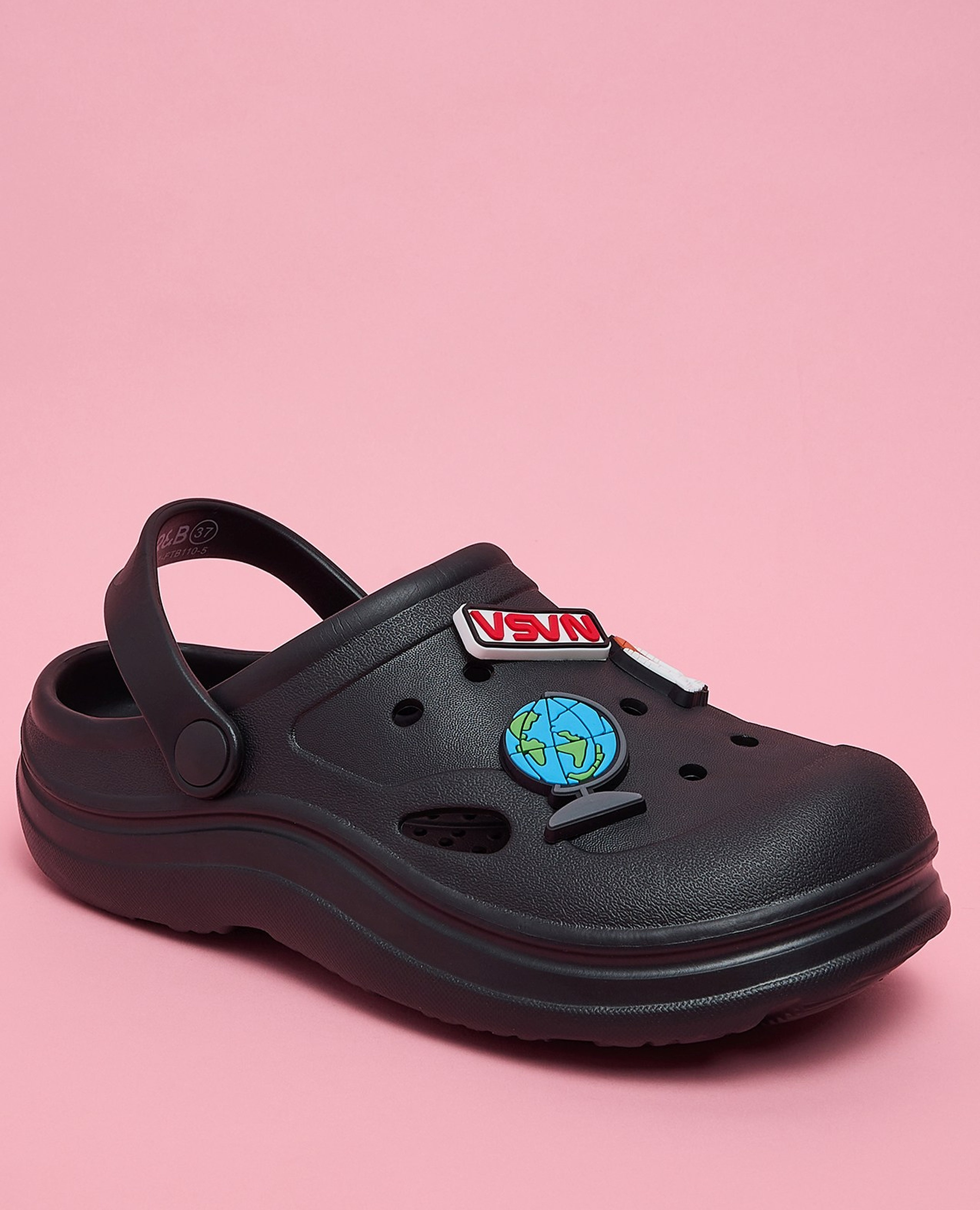 Charm Detail Slingback Clogs