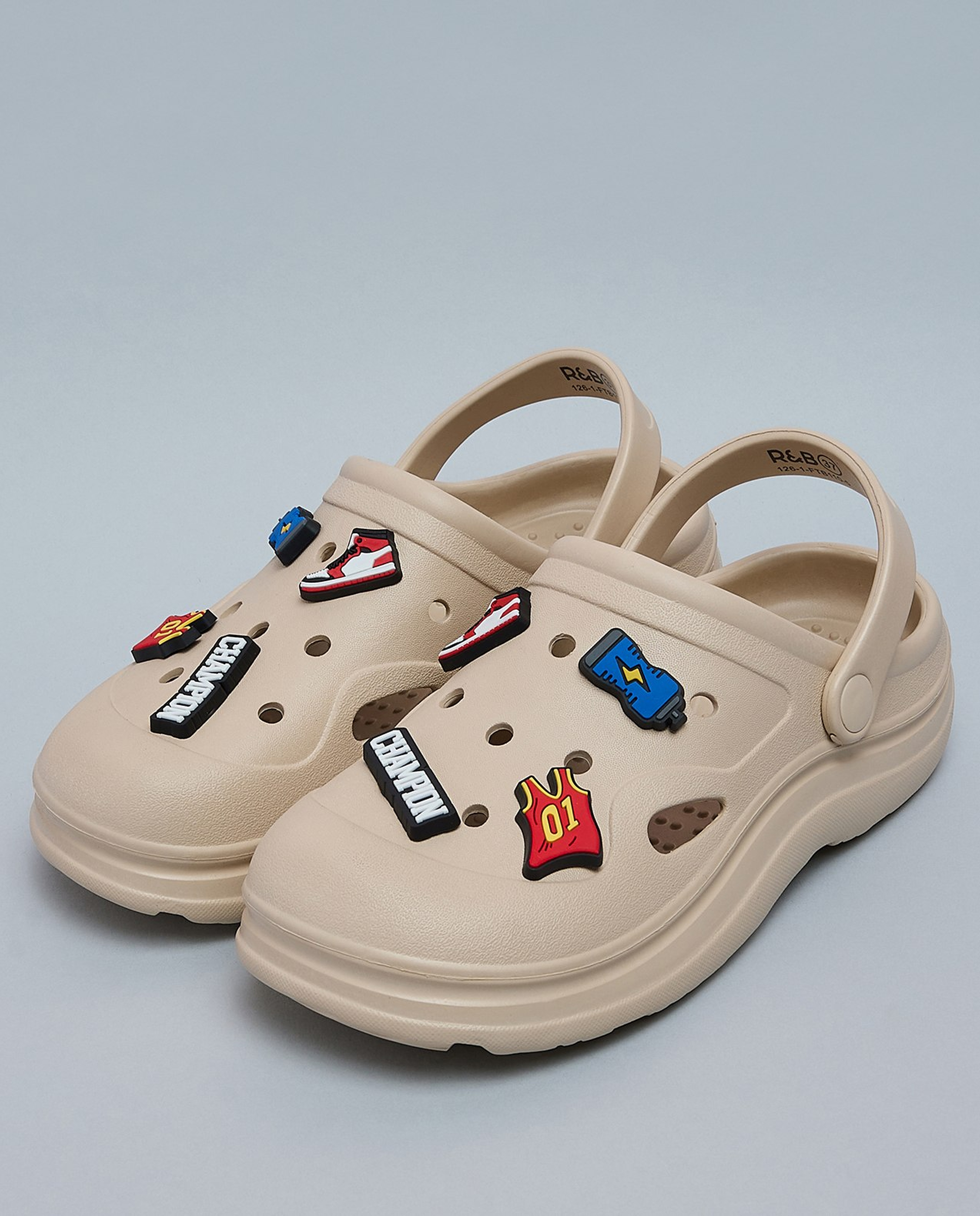 Charm Detail Slingback Clogs