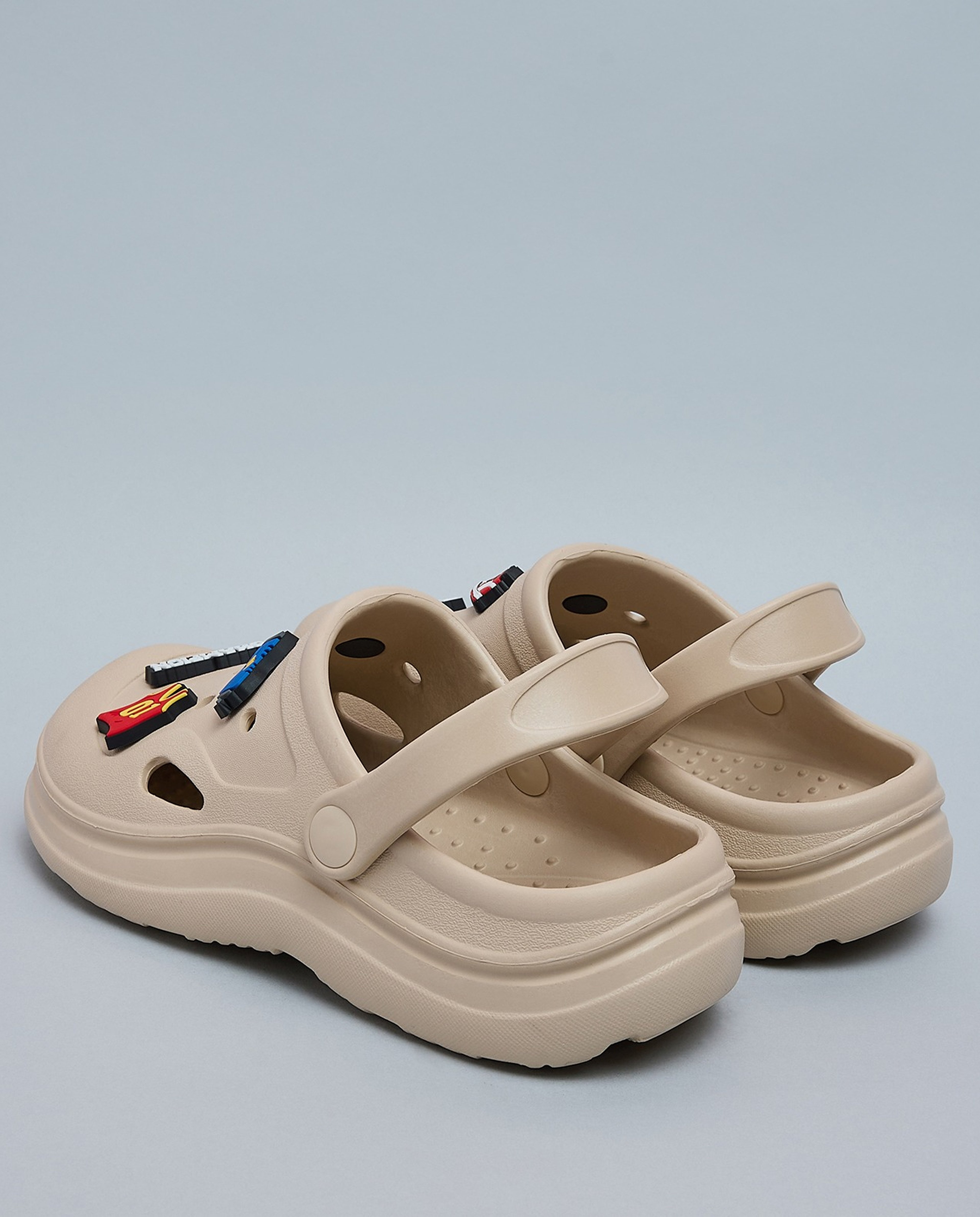 Charm Detail Slingback Clogs