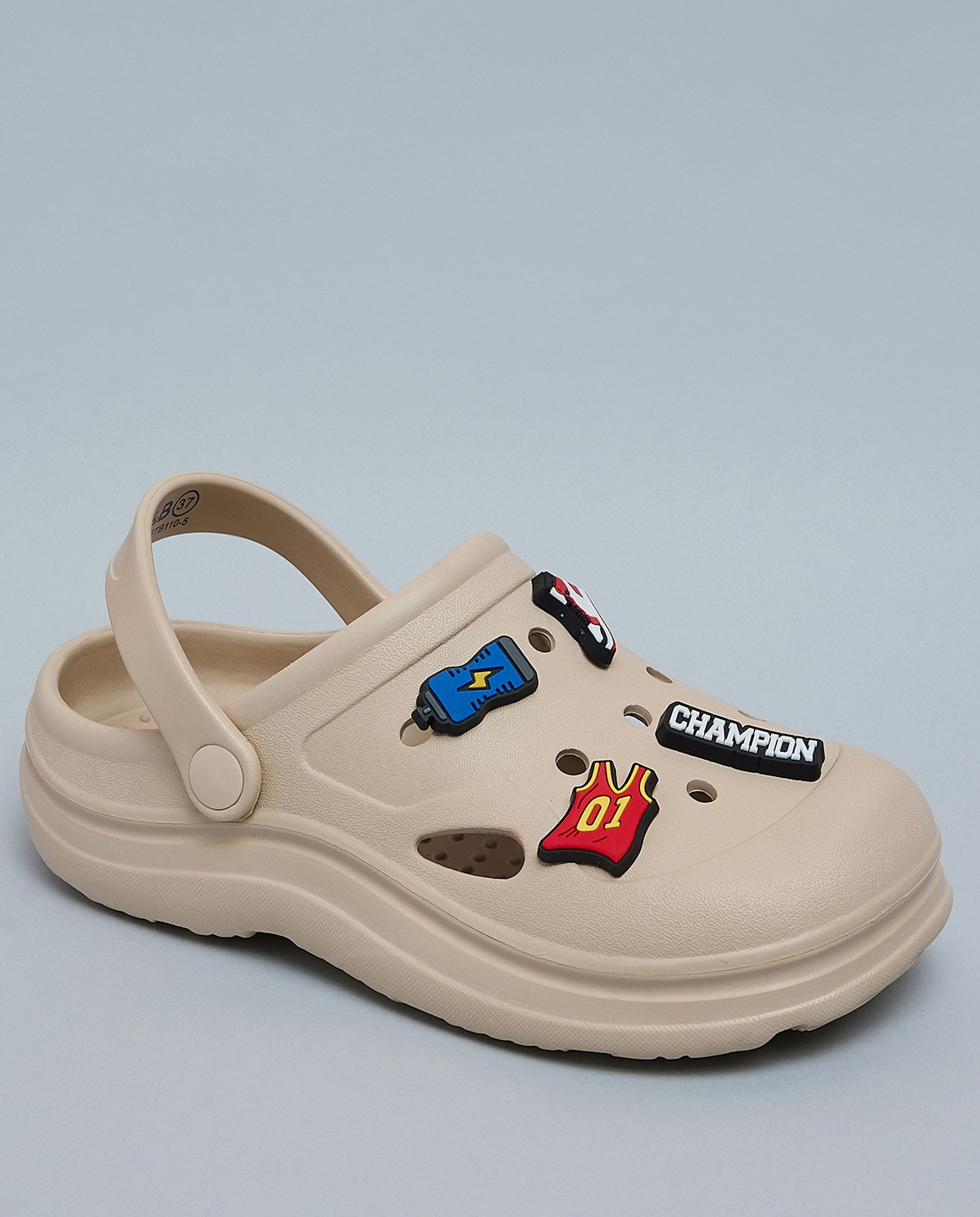 Charm Detail Slingback Clogs