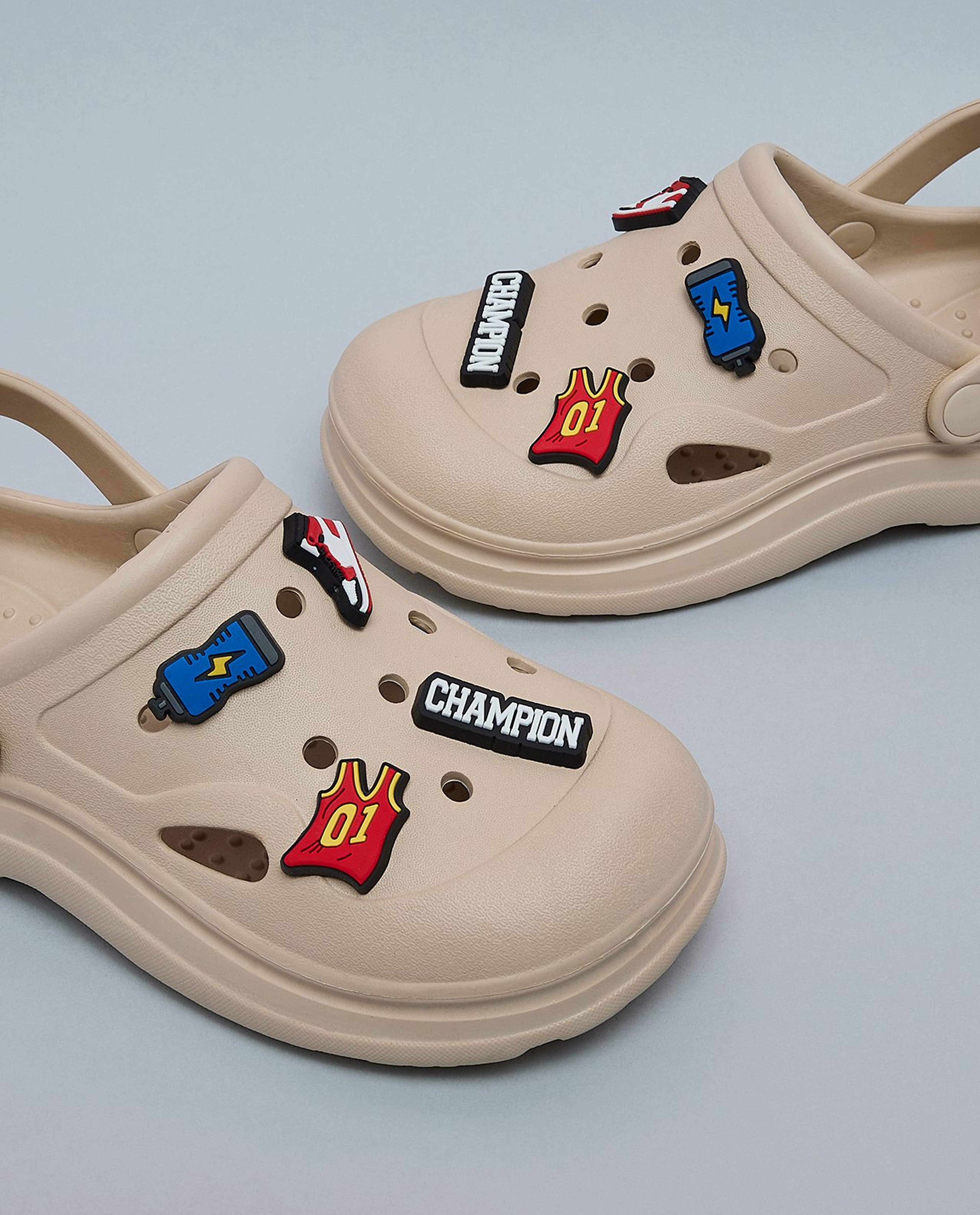 Charm Detail Slingback Clogs