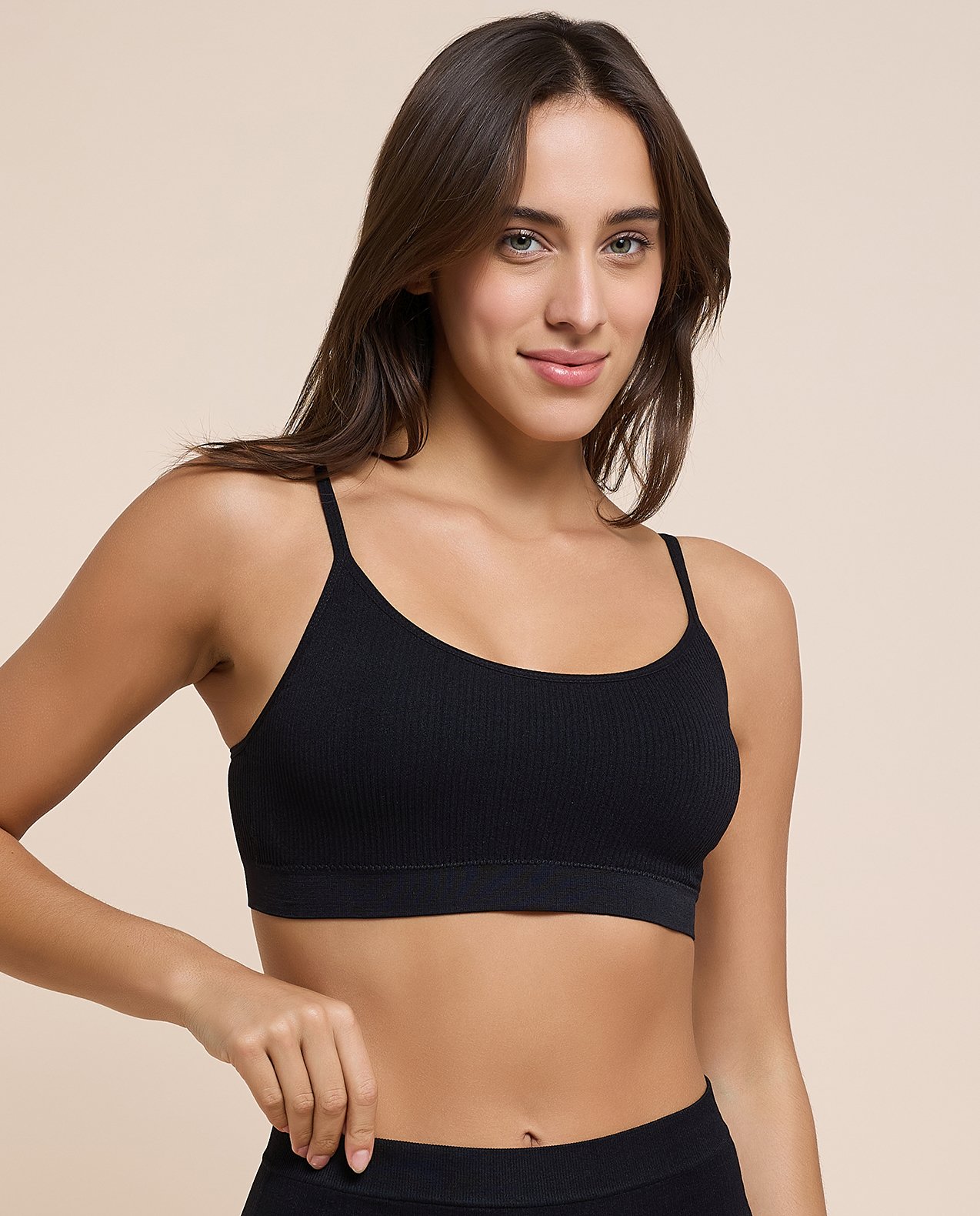 2 Pack Ribbed Padded Sports Bra