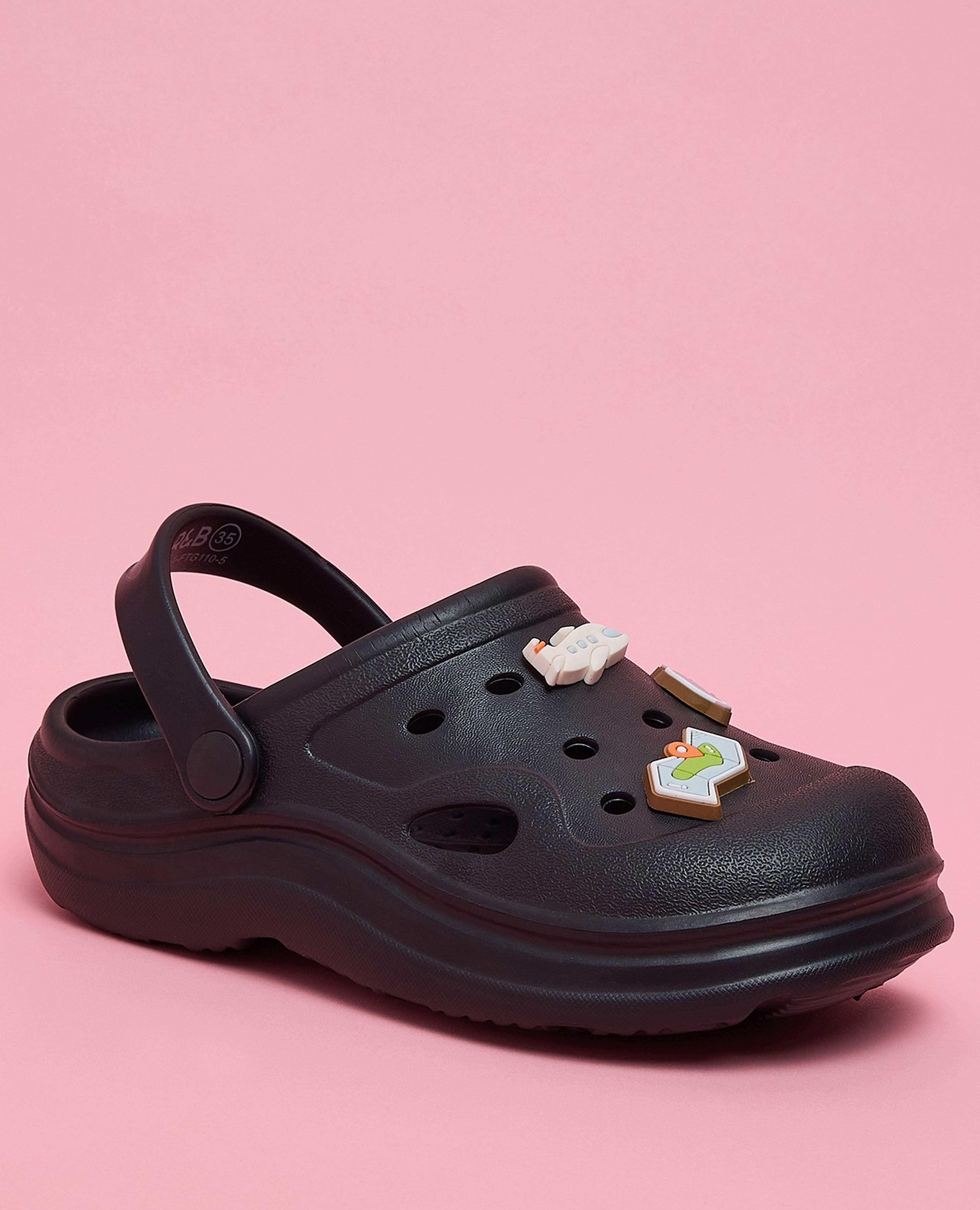 Charm Detail Slingback Clogs