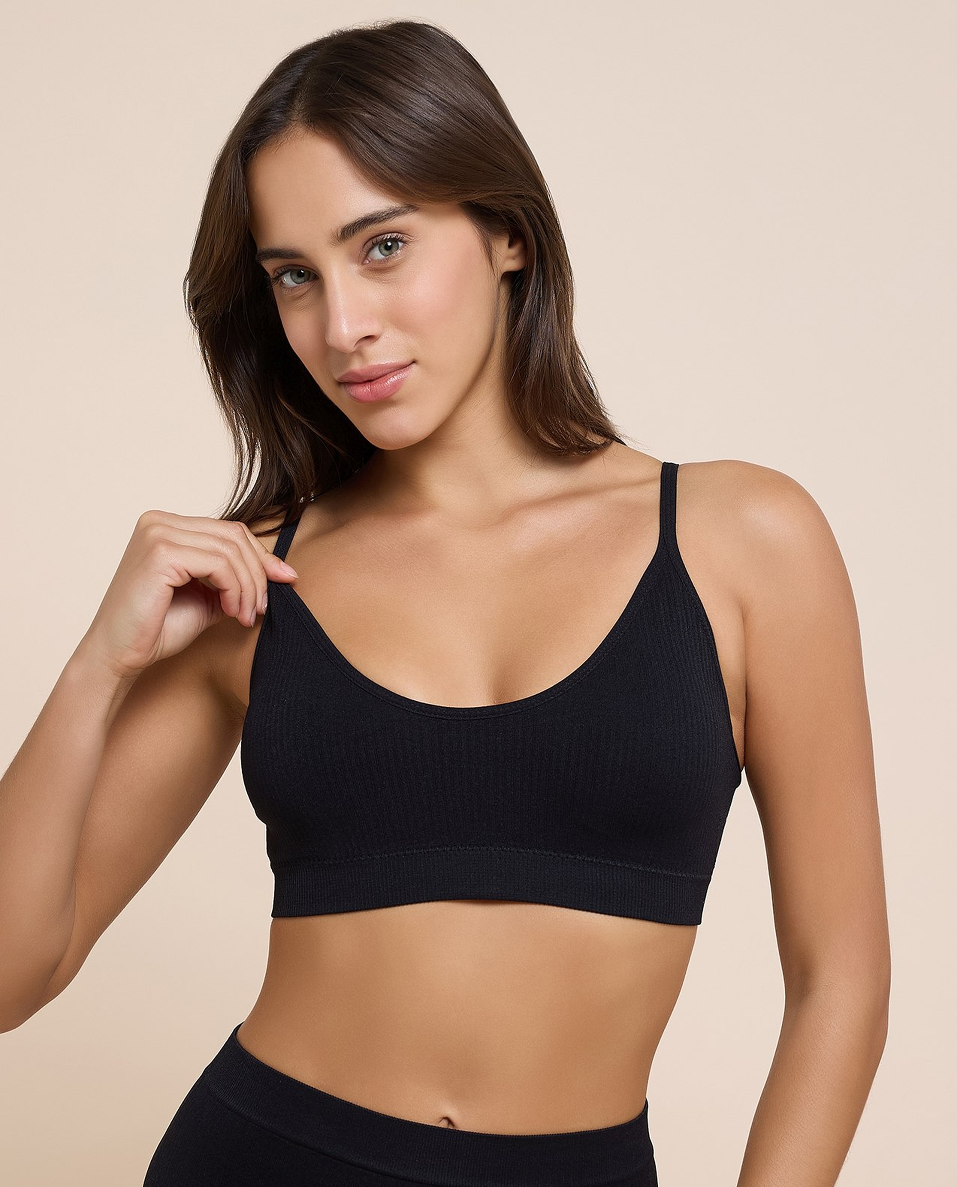 2 Pack Ribbed Padded Sports Bra
