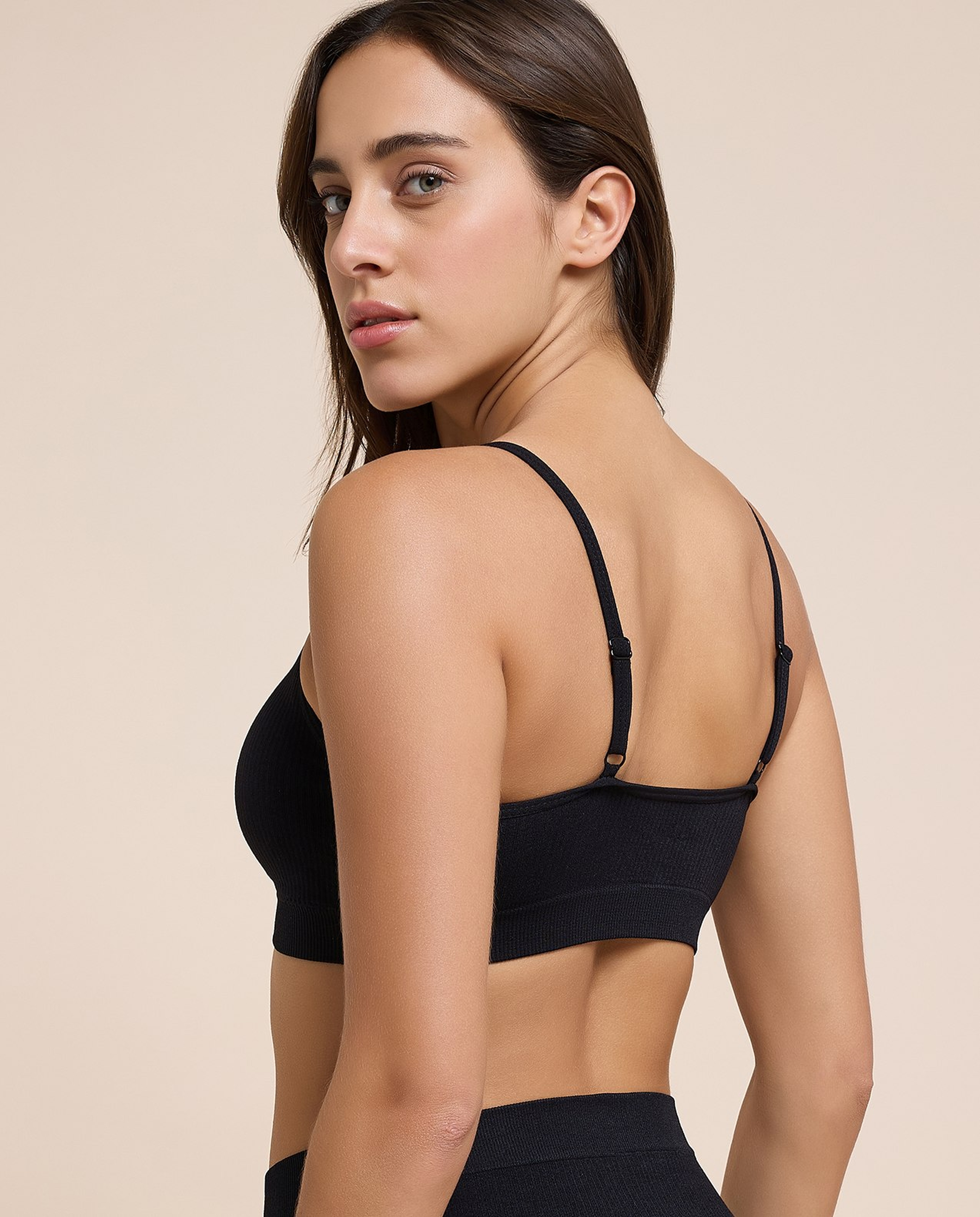 2 Pack Ribbed Padded Sports Bra