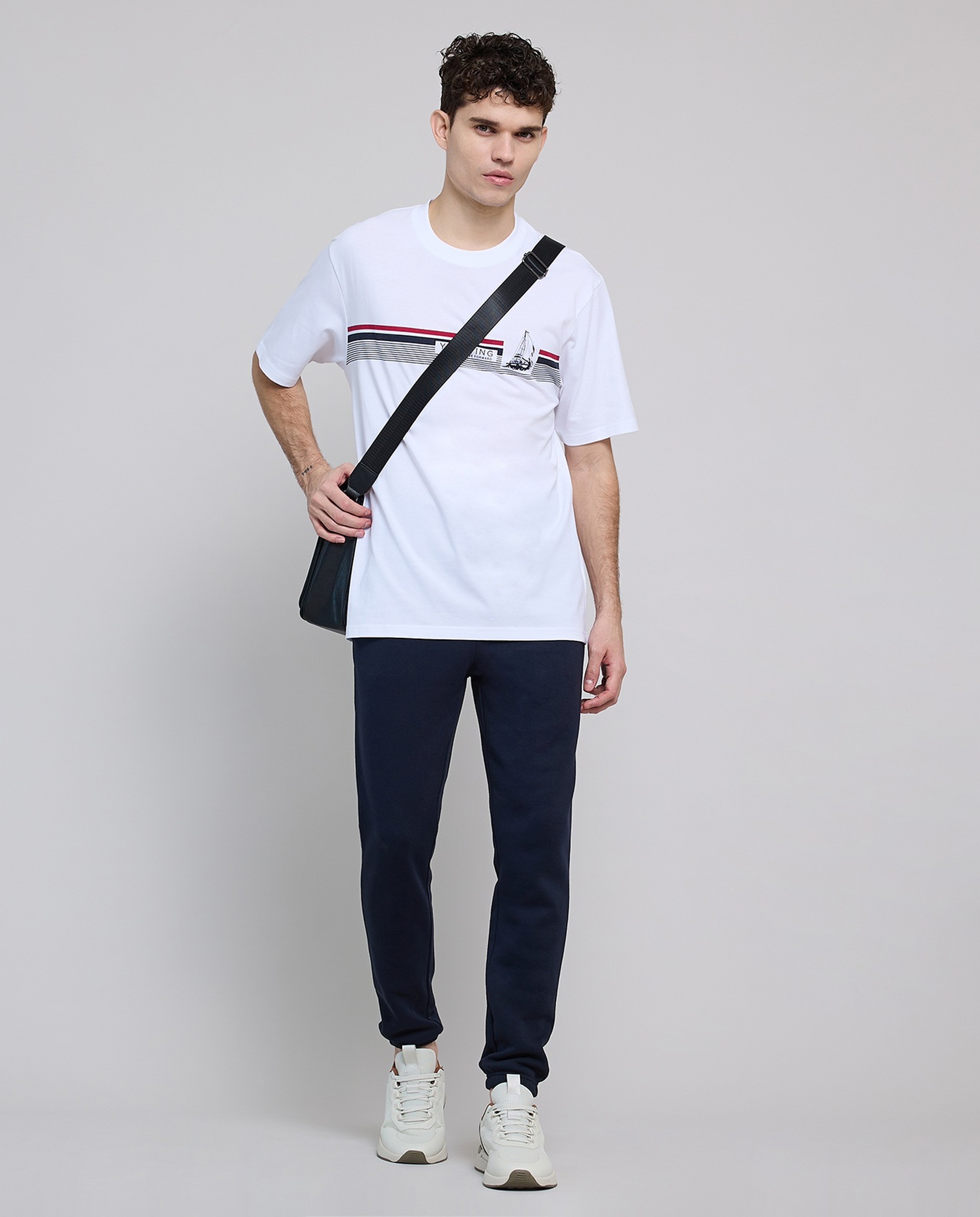Printed T-Shirt with Crew Neck and Short Sleeves