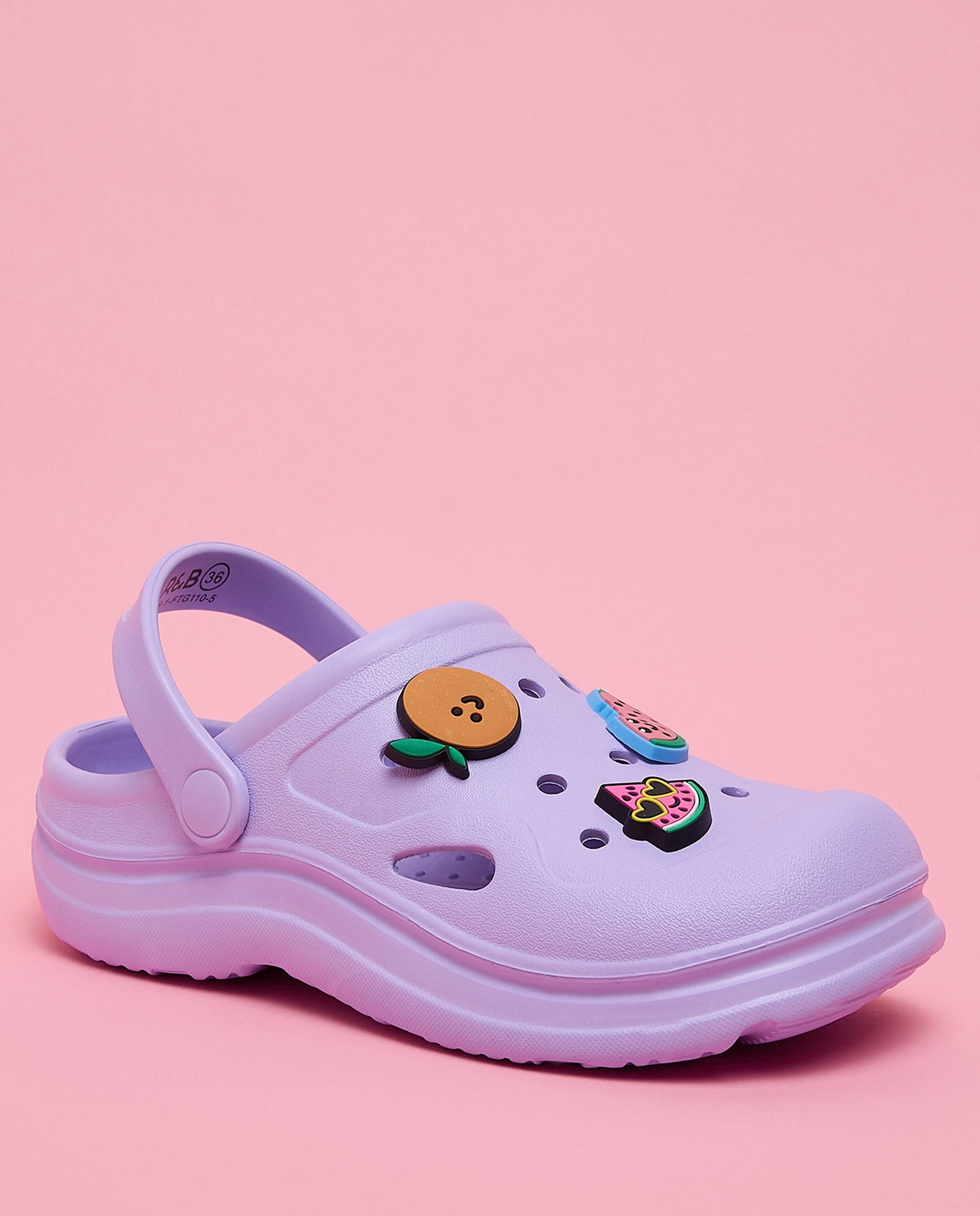 Charm Detail Slingback Clogs