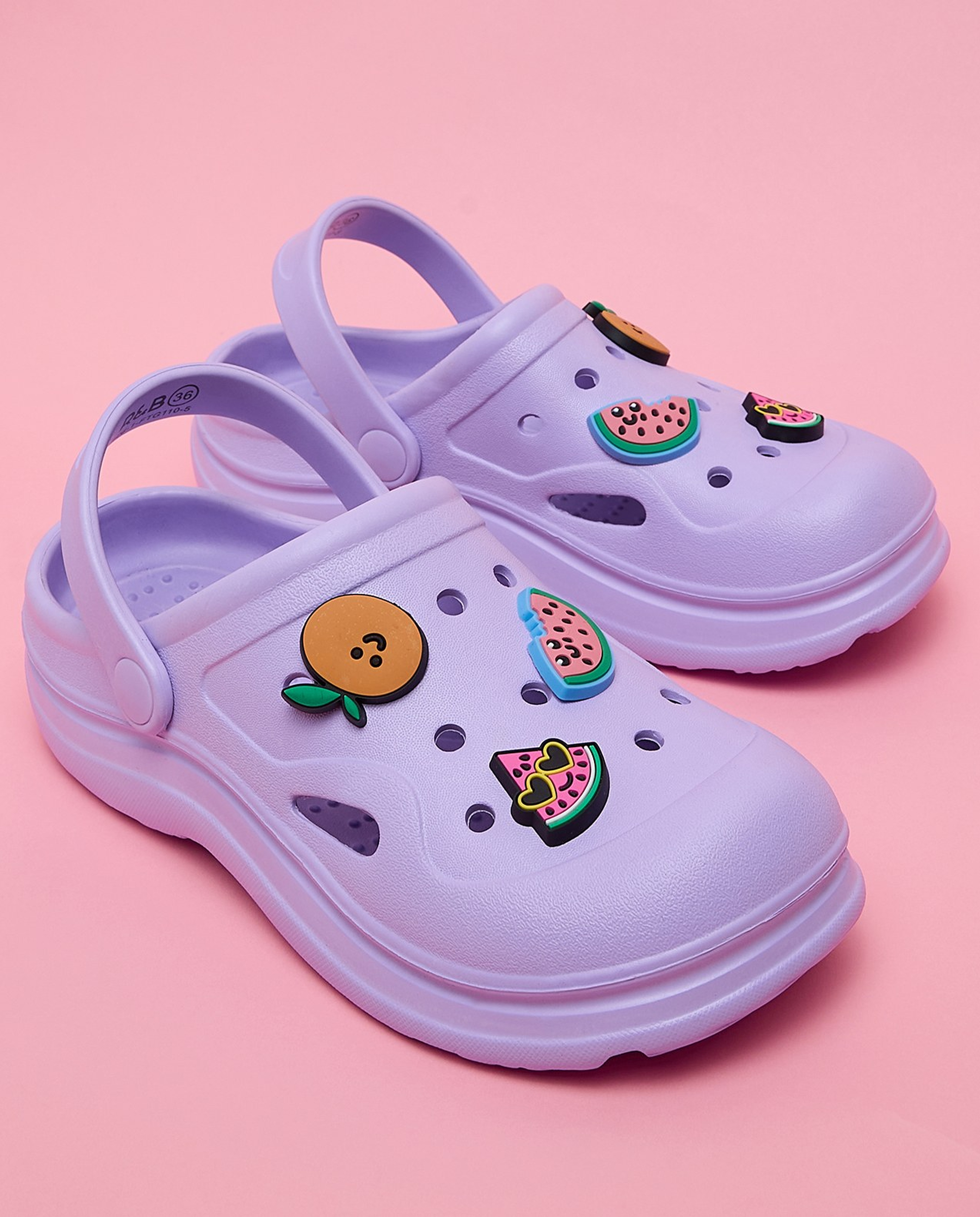 Charm Detail Slingback Clogs