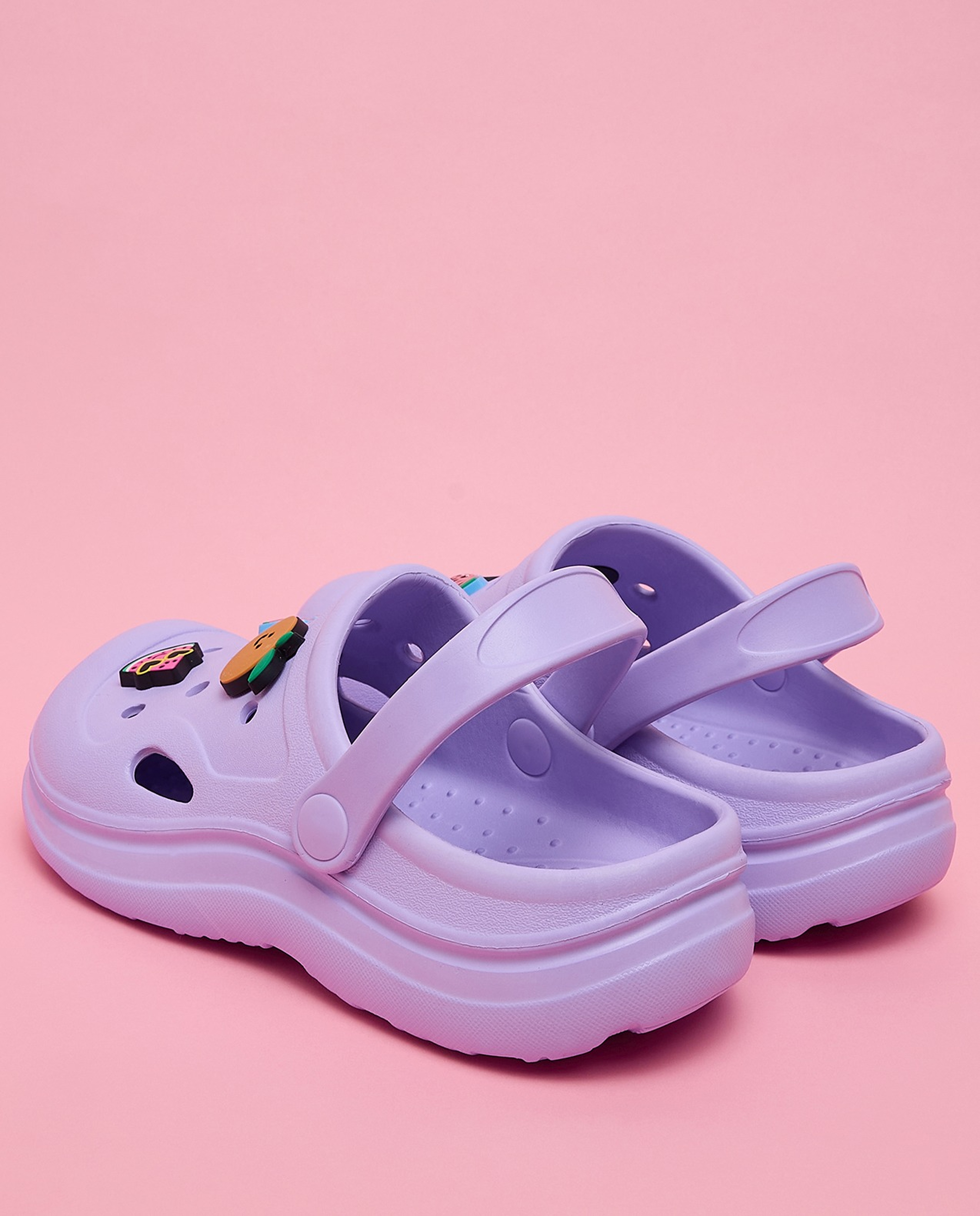 Charm Detail Slingback Clogs