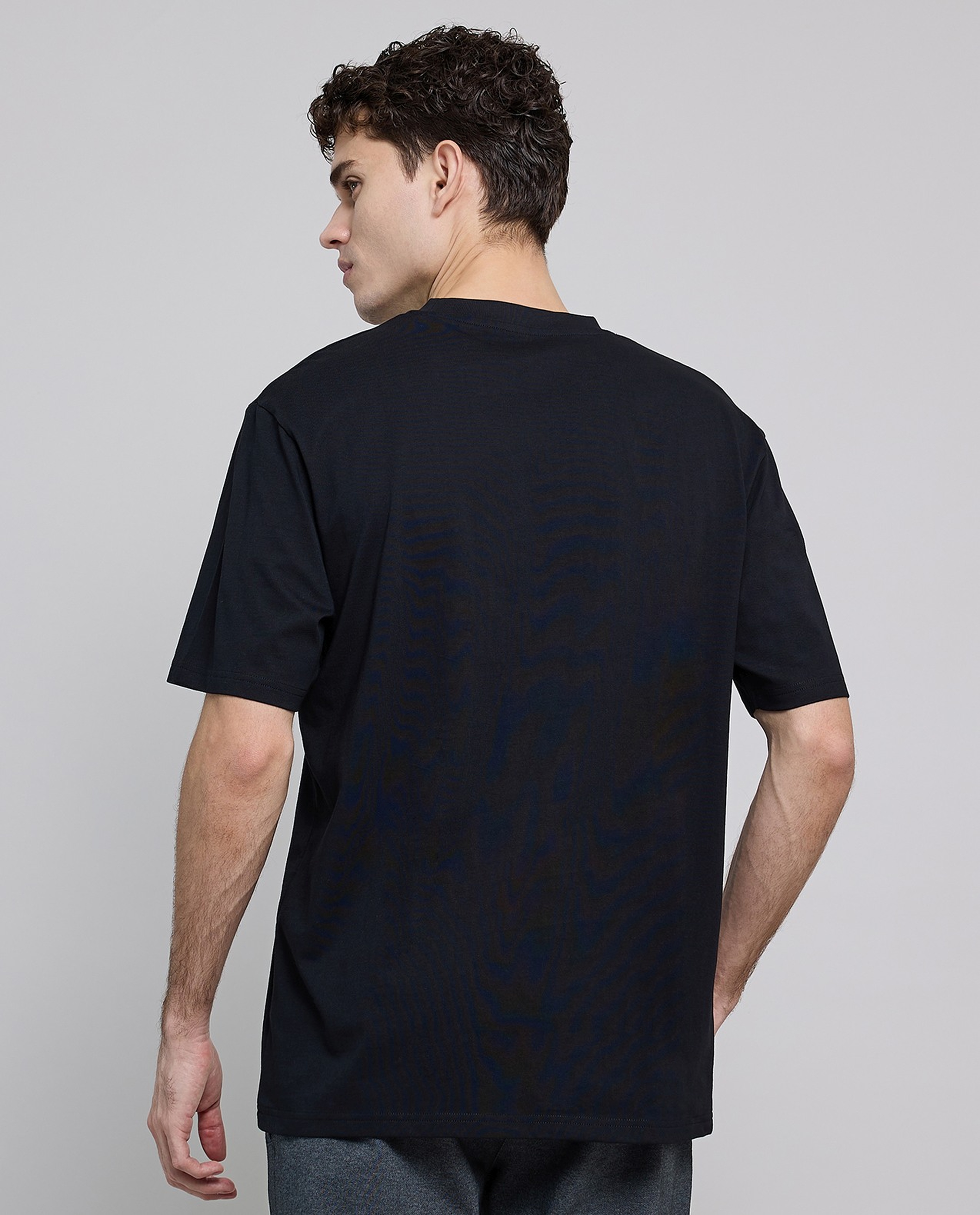 Typography Print T-Shirt with Crew Neck and Short Sleeves