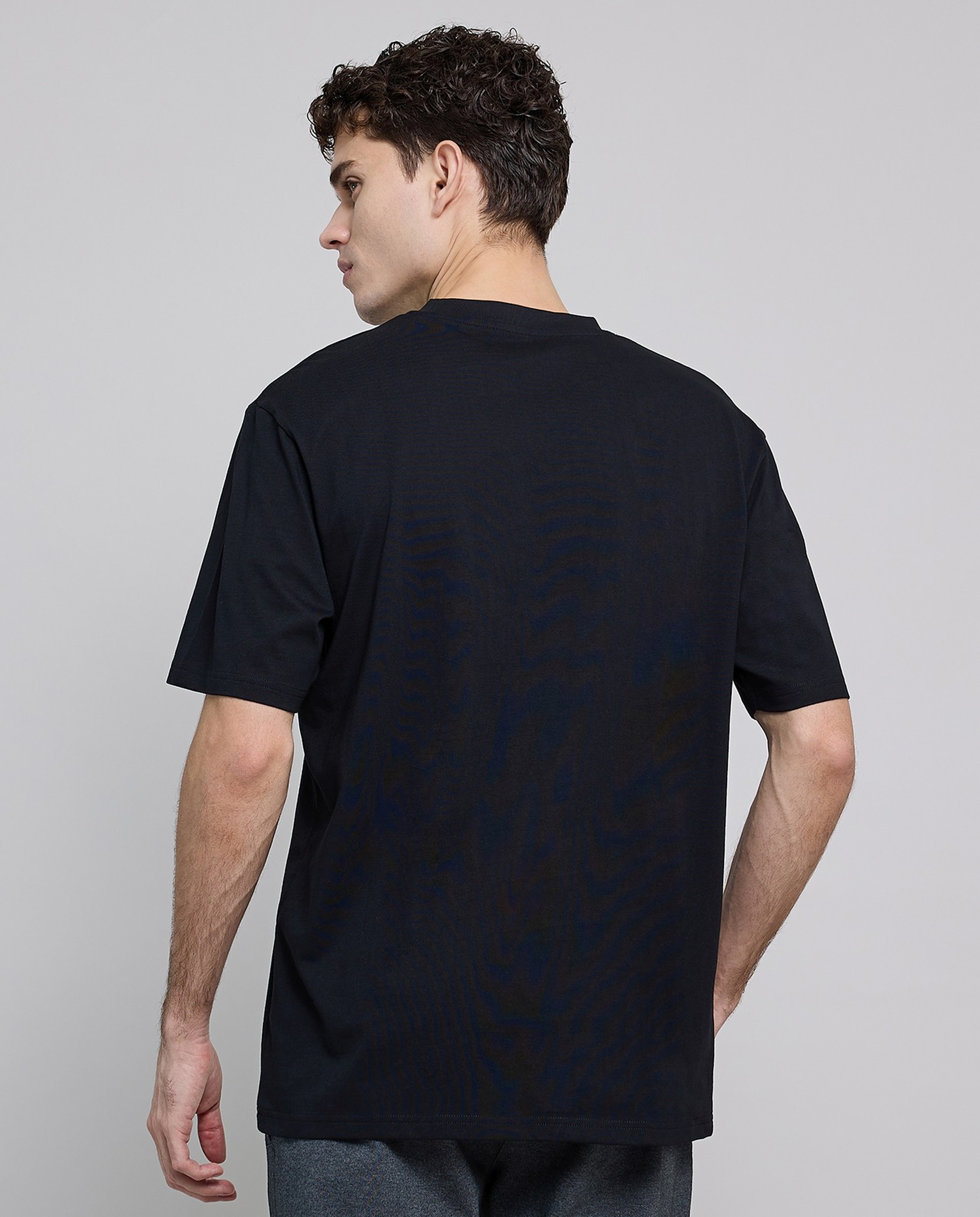 Typography Print T-Shirt with Crew Neck and Short Sleeves