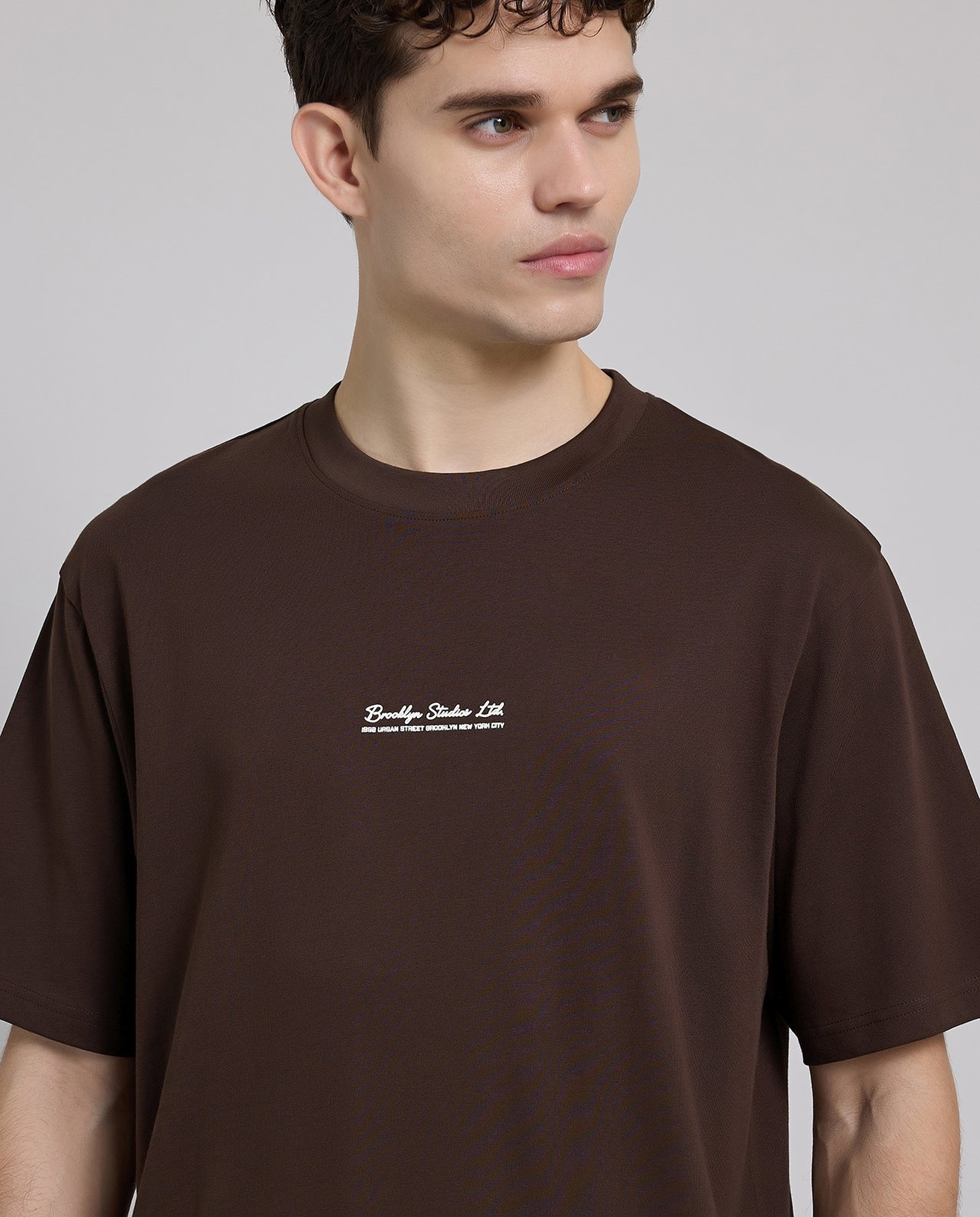 Typography Print T-Shirt with Crew Neck and Short Sleeves