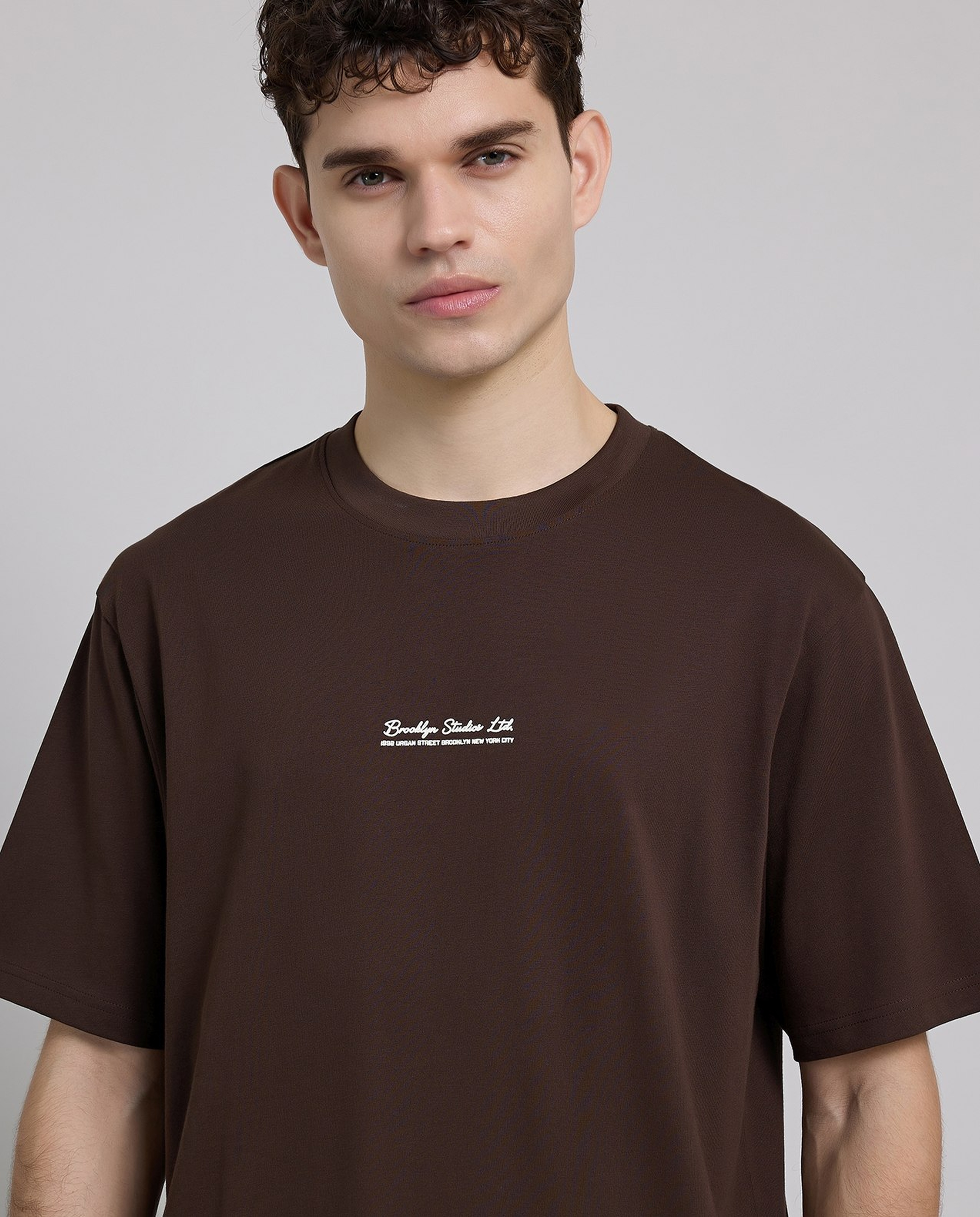 Typography Print T-Shirt with Crew Neck and Short Sleeves