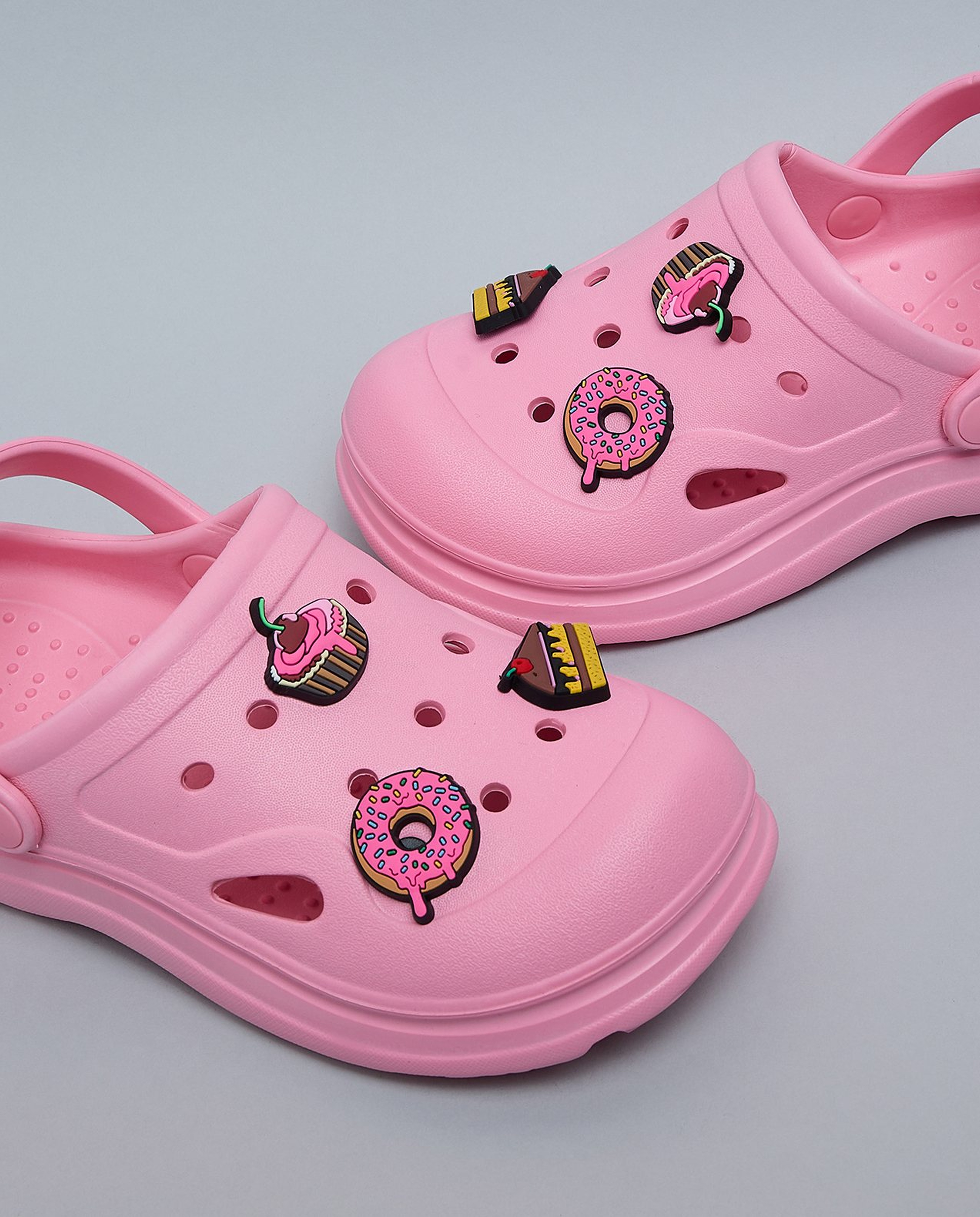 Charm Detail Slingback Clogs