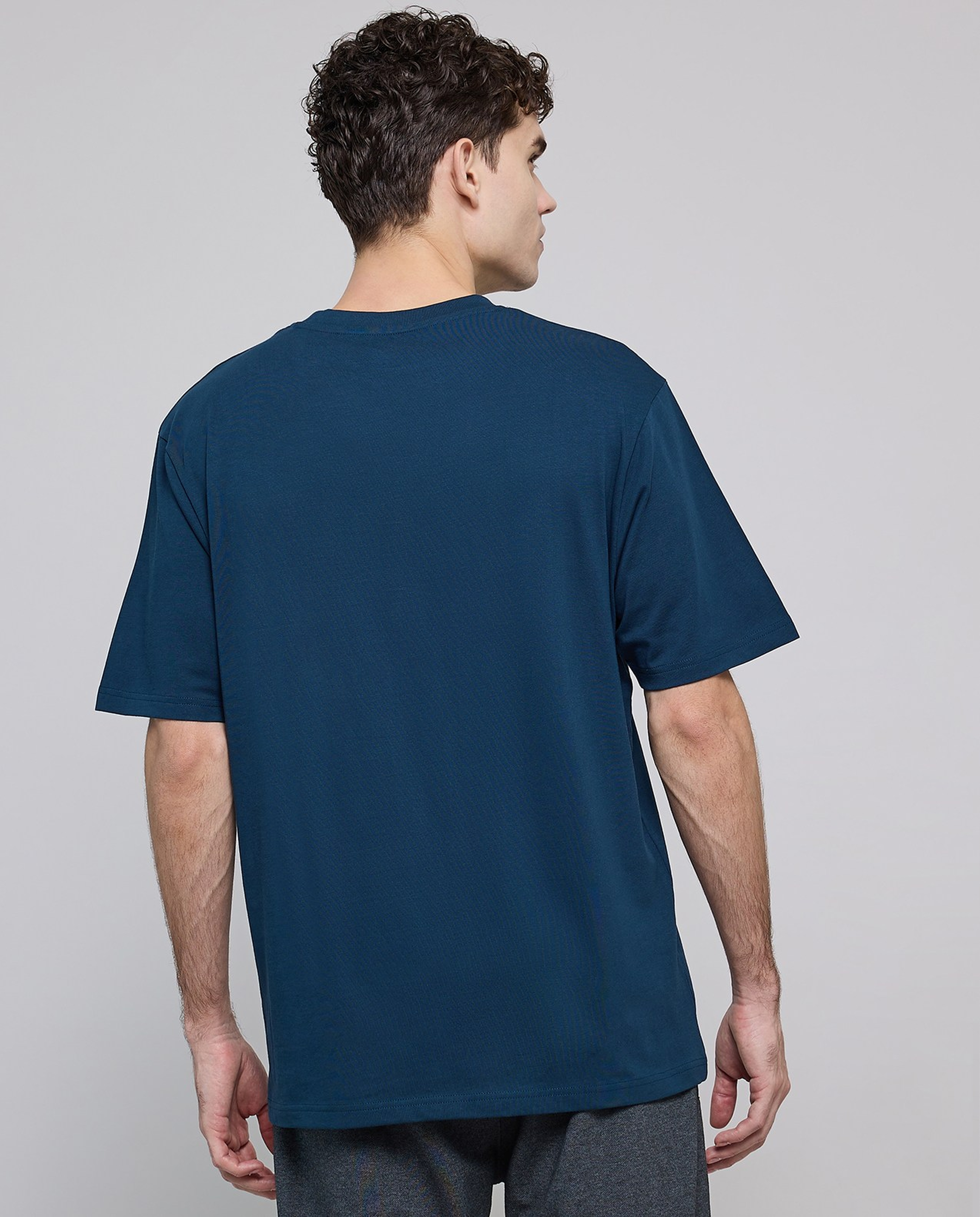 Typography Print T-Shirt with Crew Neck and Short Sleeves