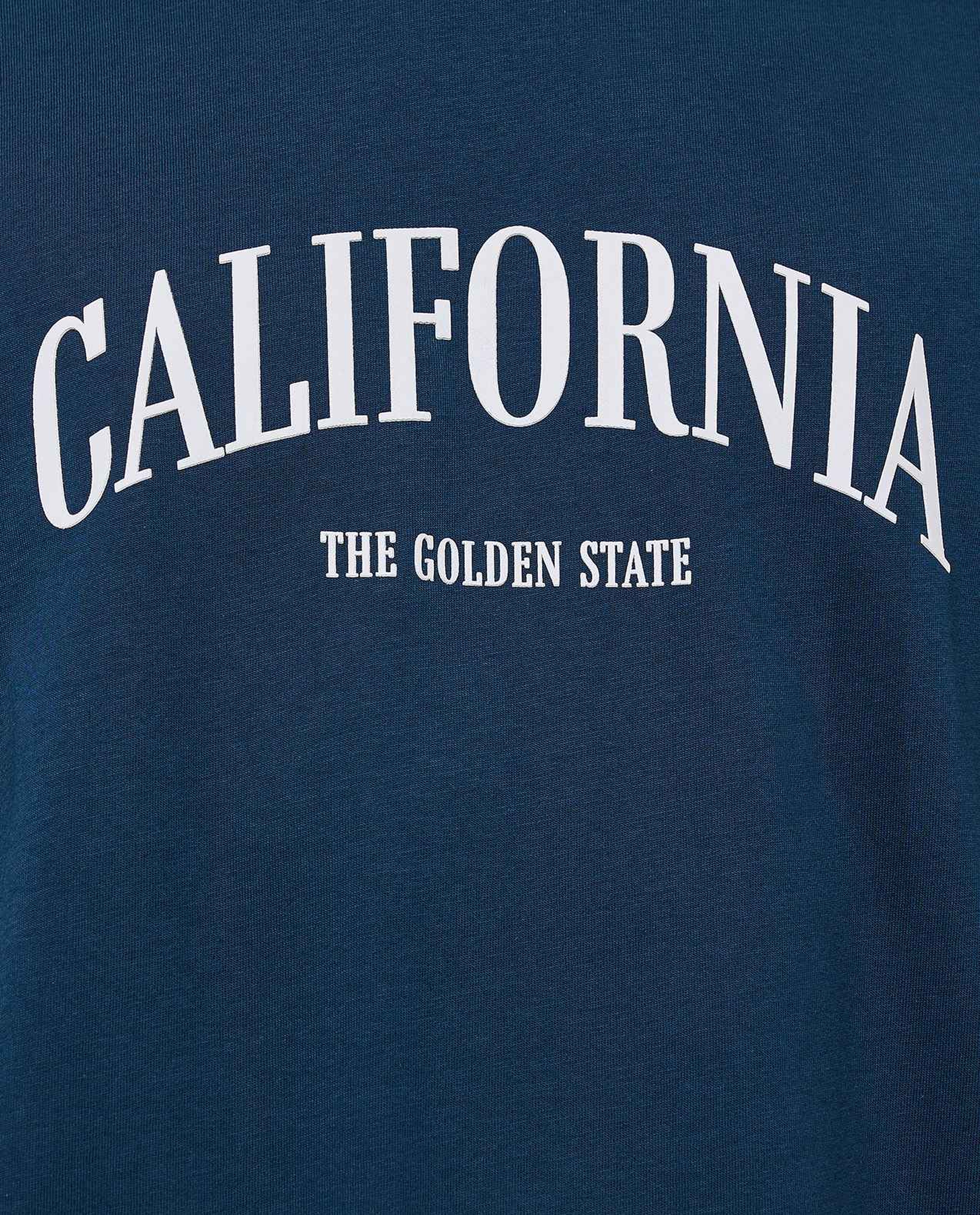 Typography Print T-Shirt with Crew Neck and Short Sleeves