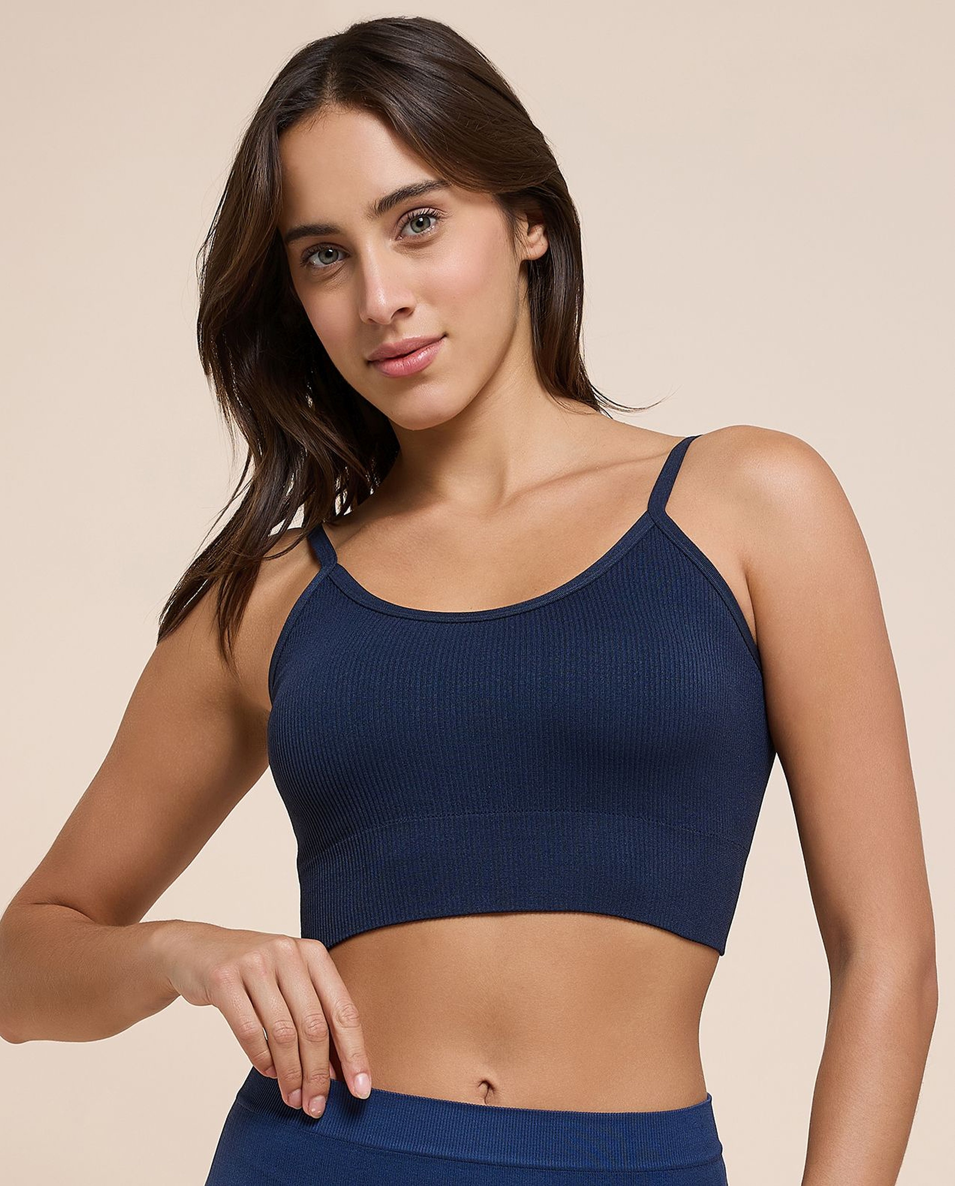 Ribbed Padded Sports Bra