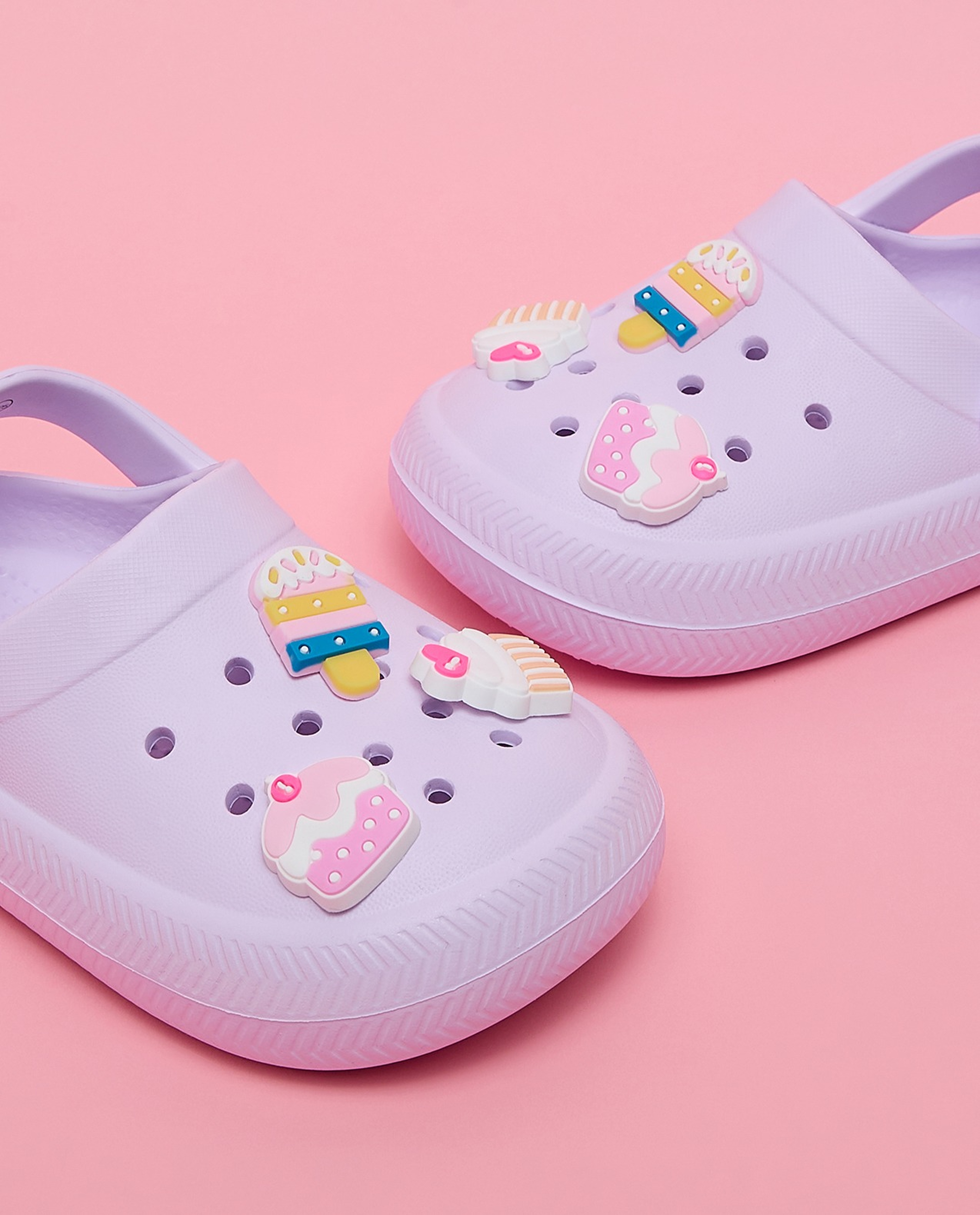 Charm Detail Slingback Clogs