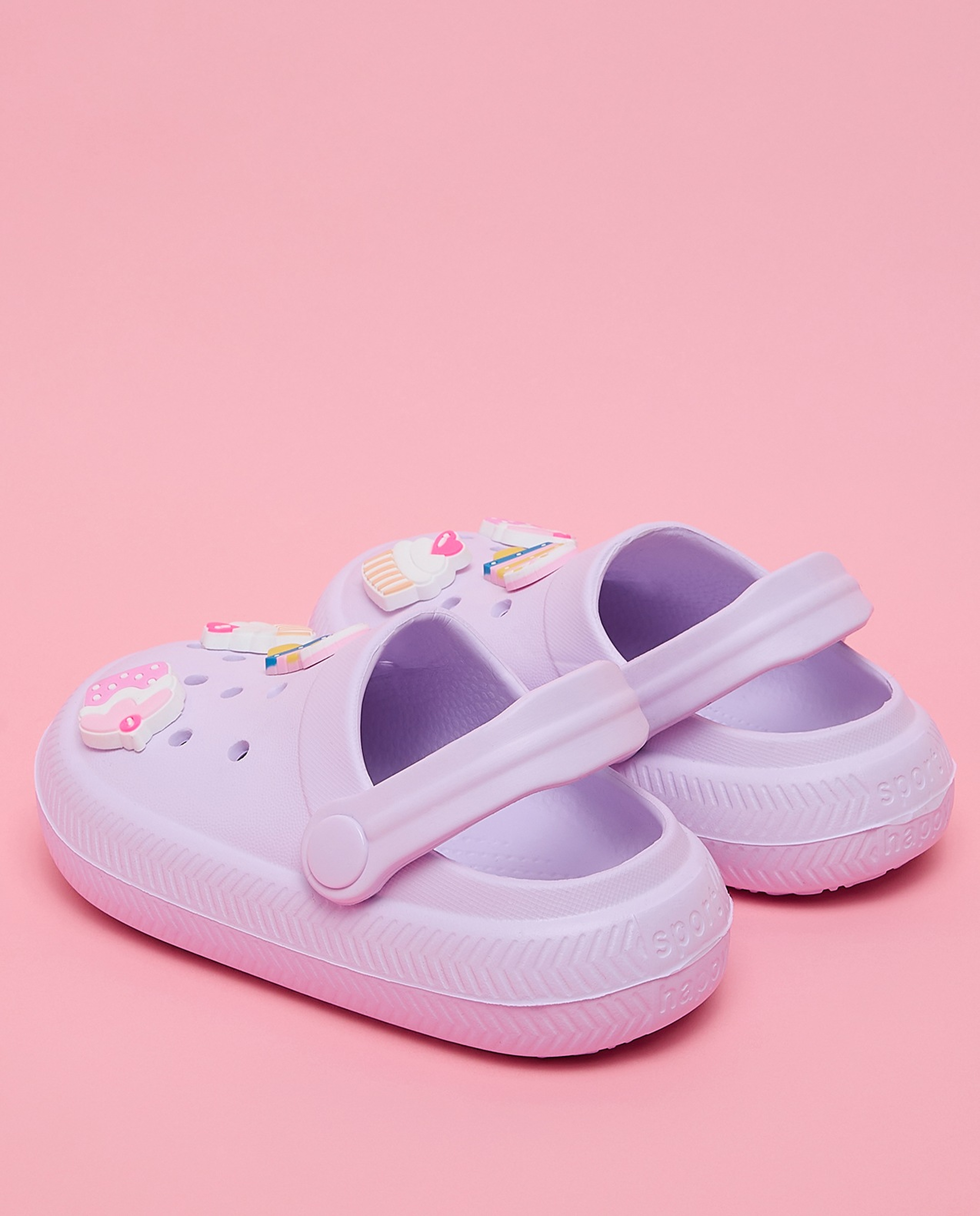 Charm Detail Slingback Clogs