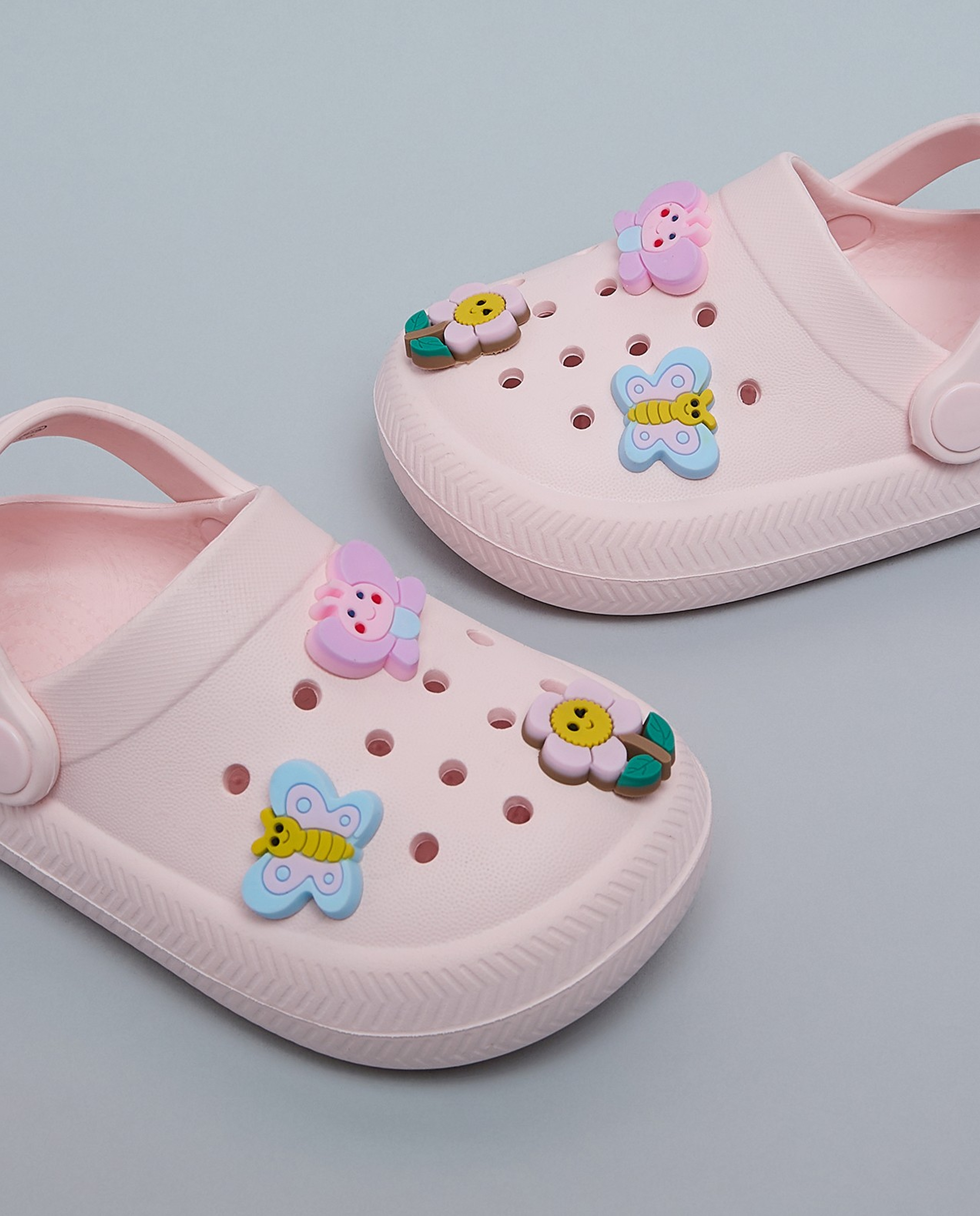 Charm Detail Slingback Clogs