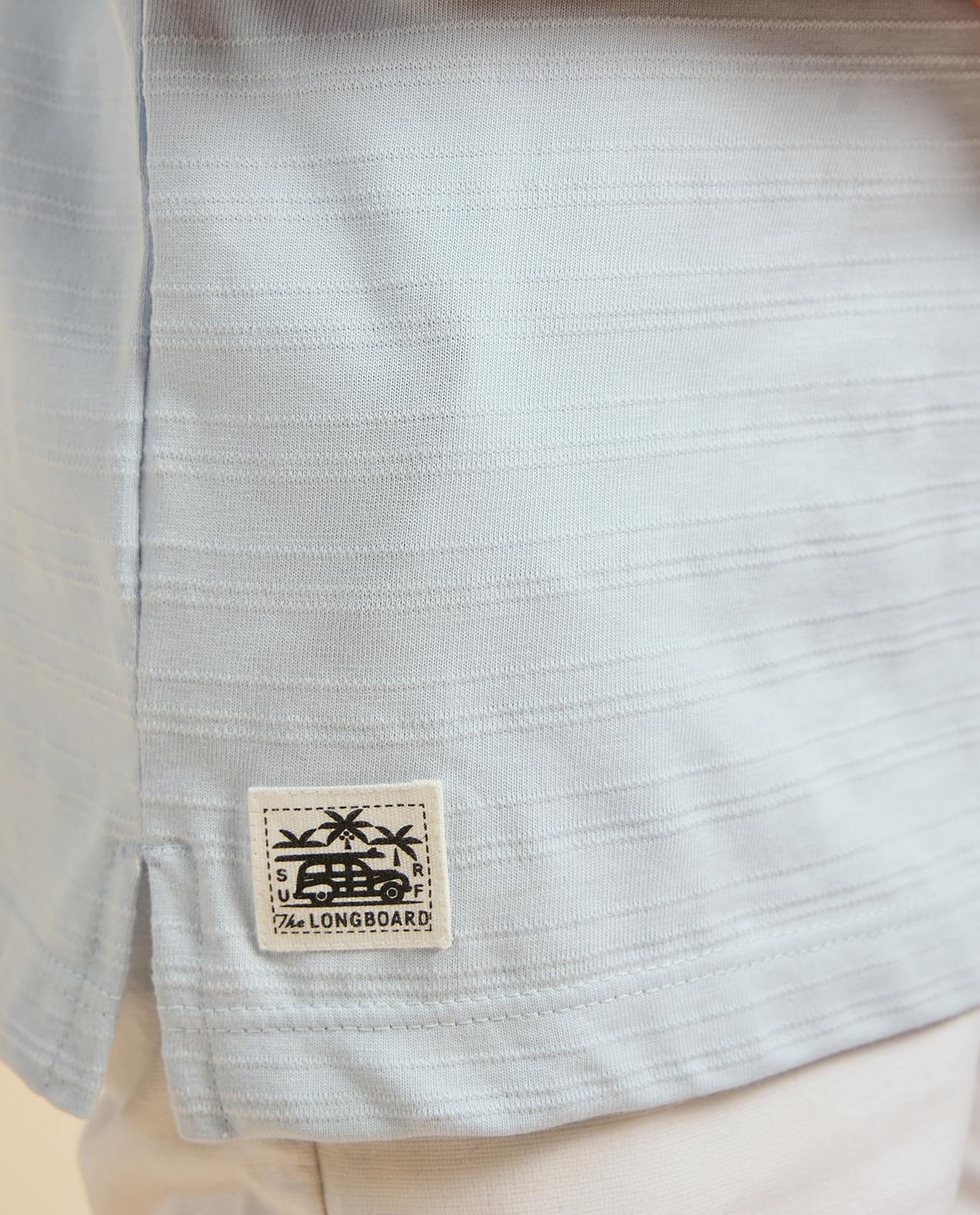 Textured T-Shirt with Henley Neck and Short Sleeves