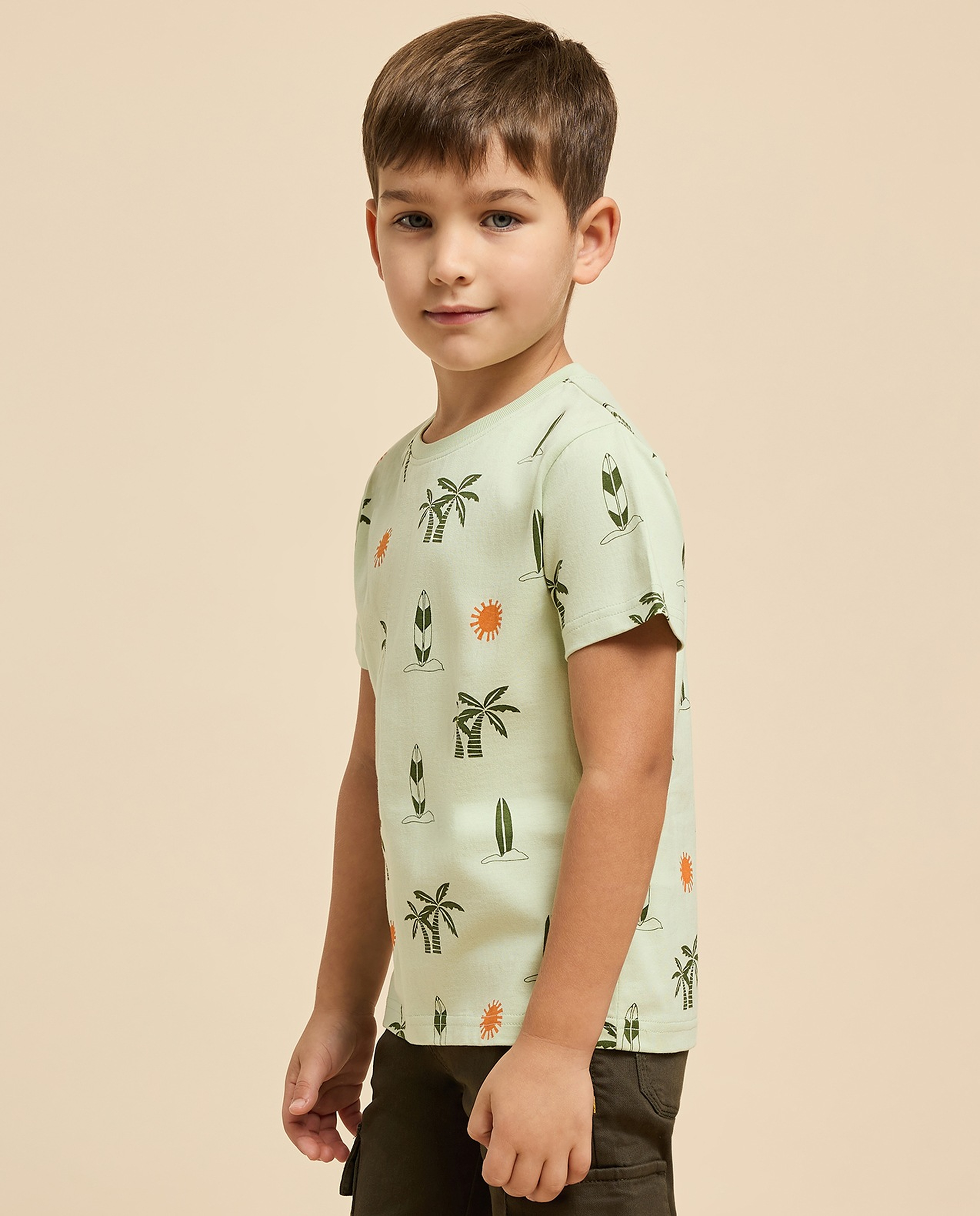 Printed T-Shirt with Crew Neck and Short Sleeves