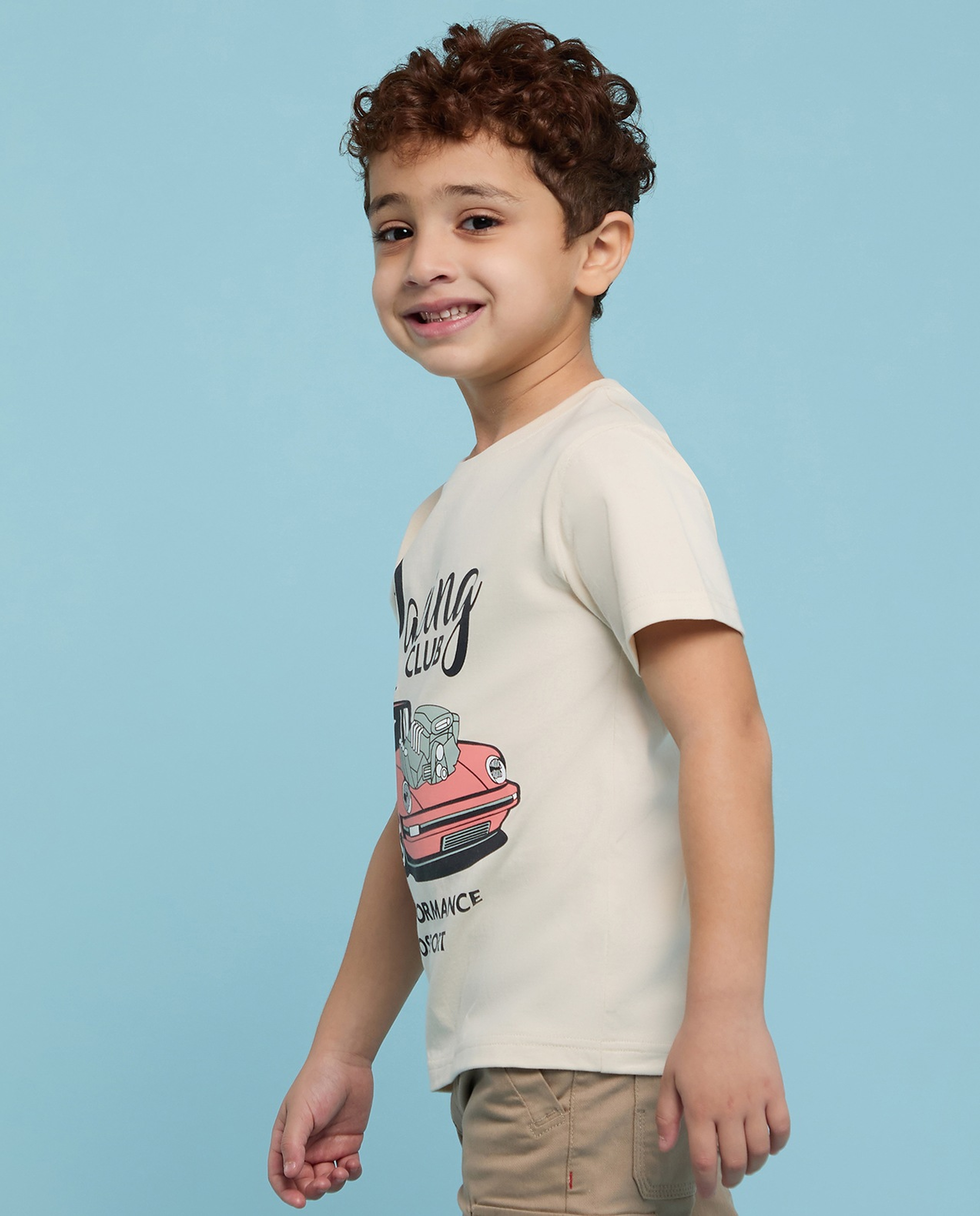 Printed T-Shirt with Crew Neck and Short Sleeves