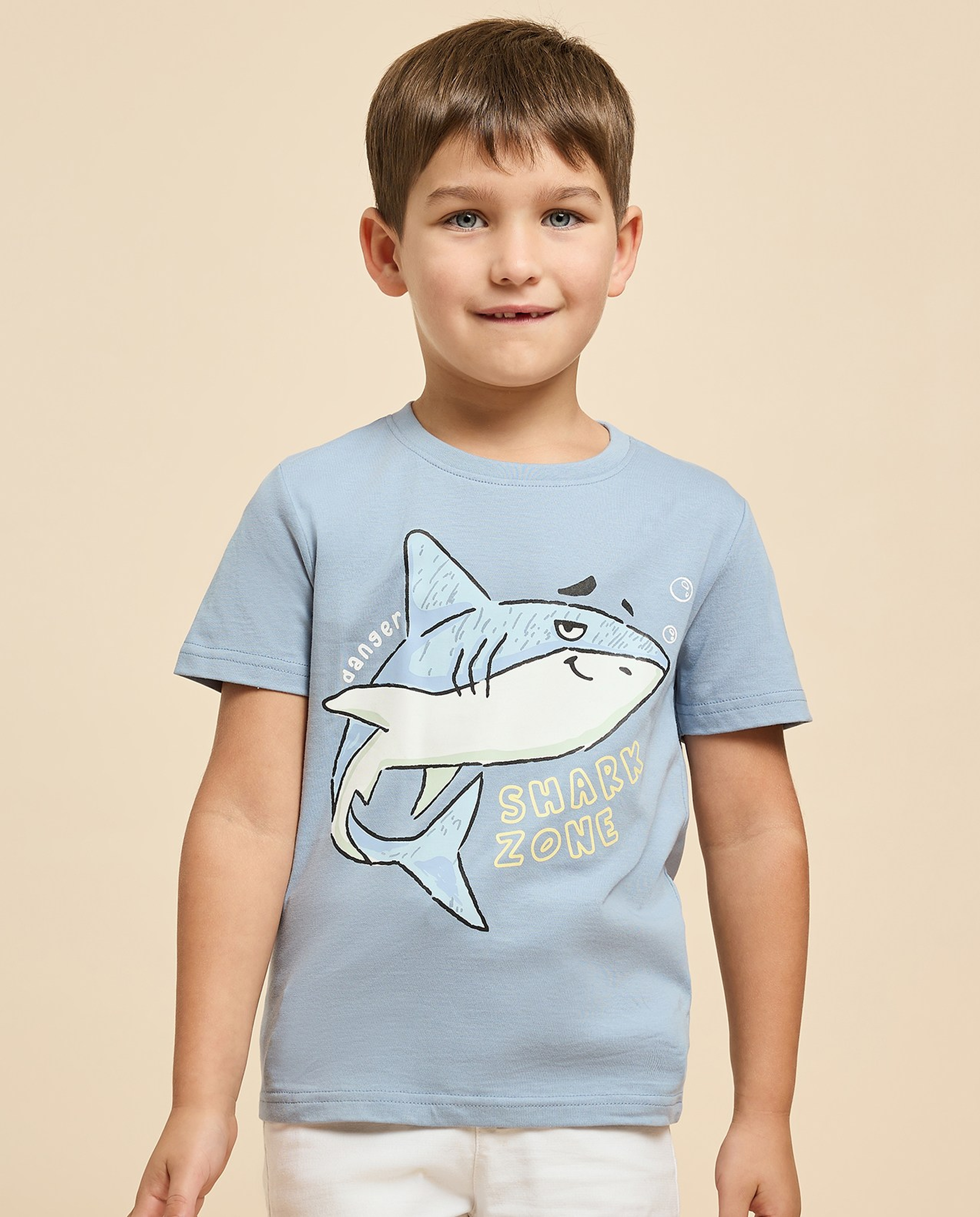 Printed T-Shirt with Crew Neck and Short Sleeves