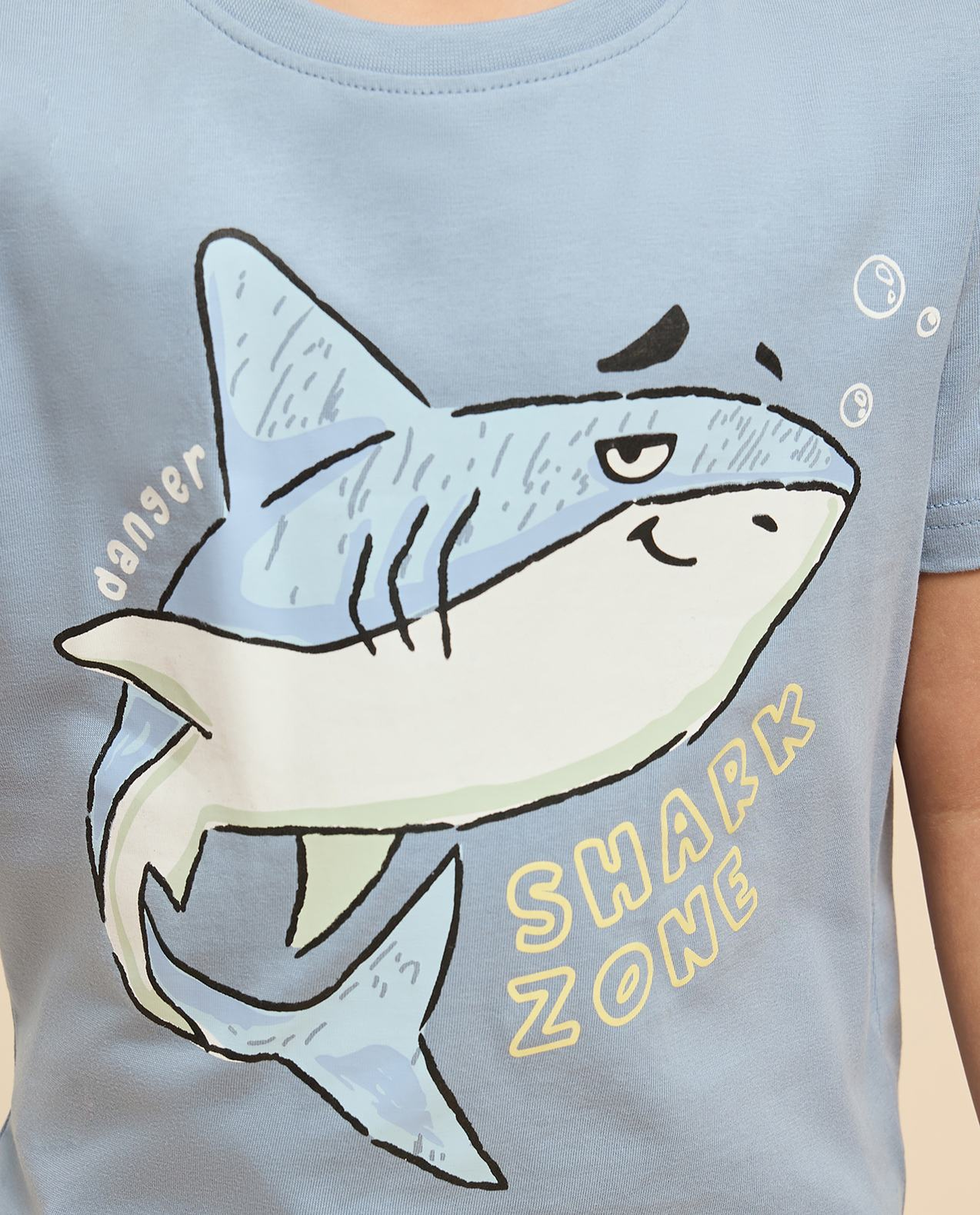 Printed T-Shirt with Crew Neck and Short Sleeves