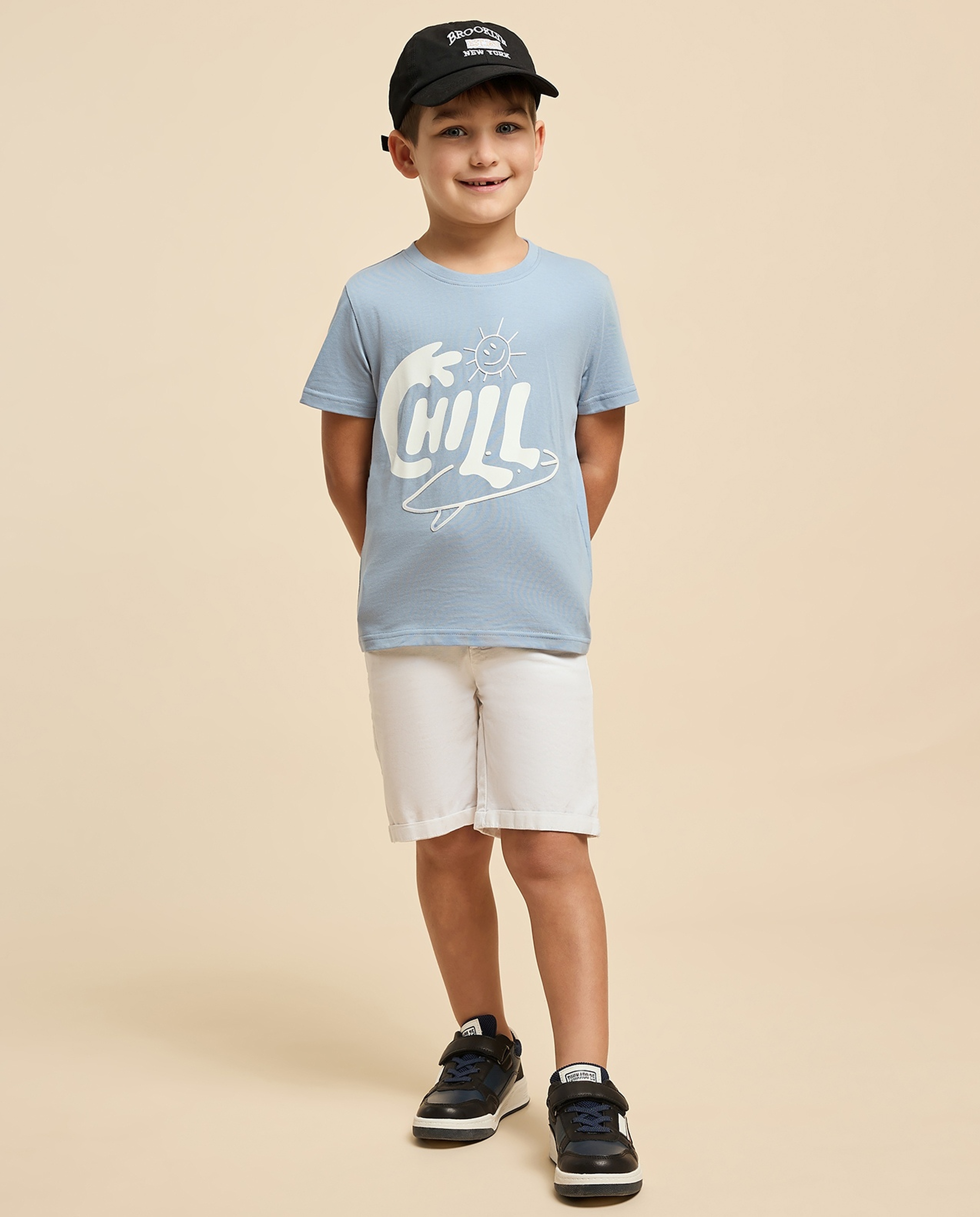 Printed T-Shirt with Crew Neck and Short Sleeves