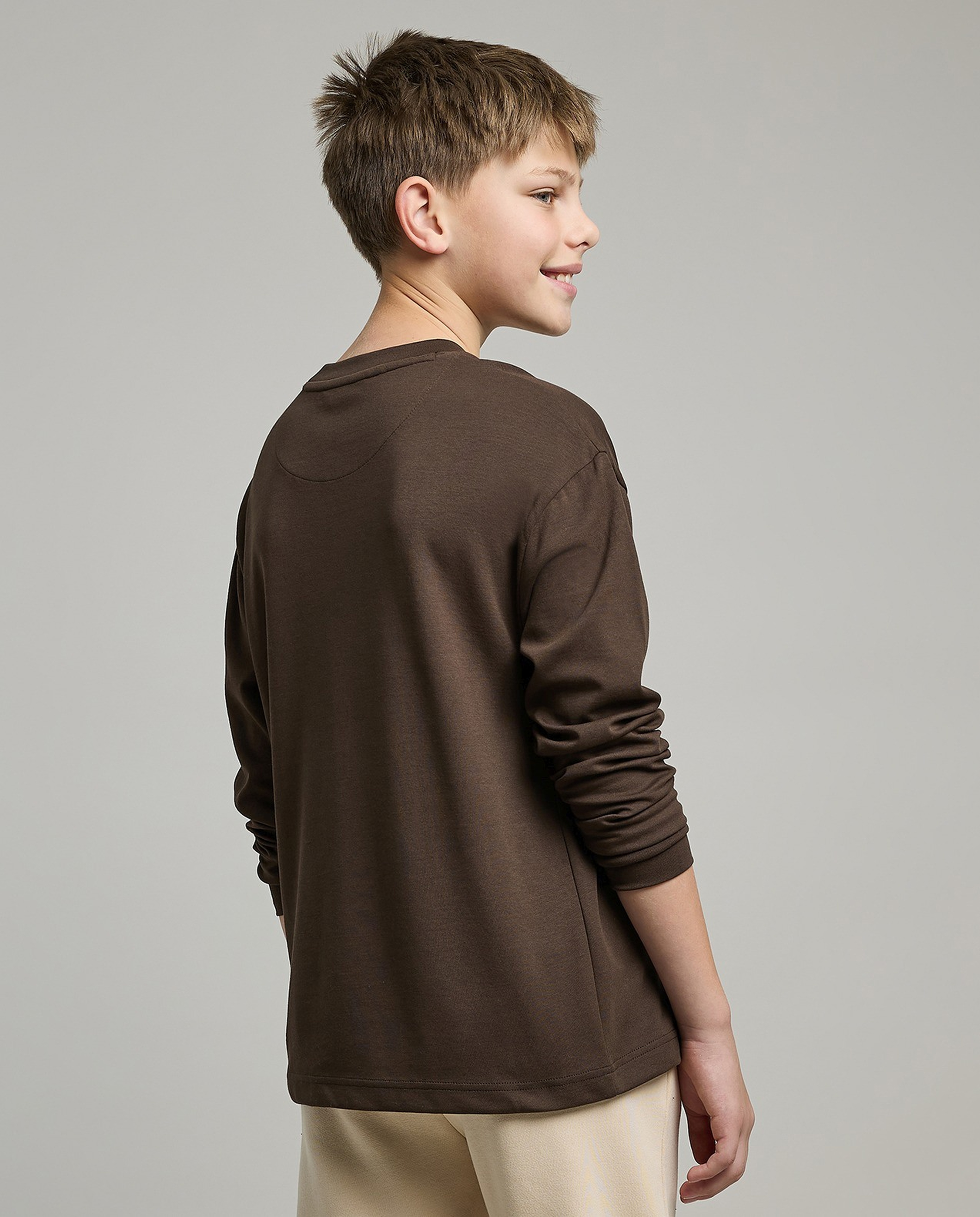 Printed T-Shirt with Crew Neck and Long Sleeves