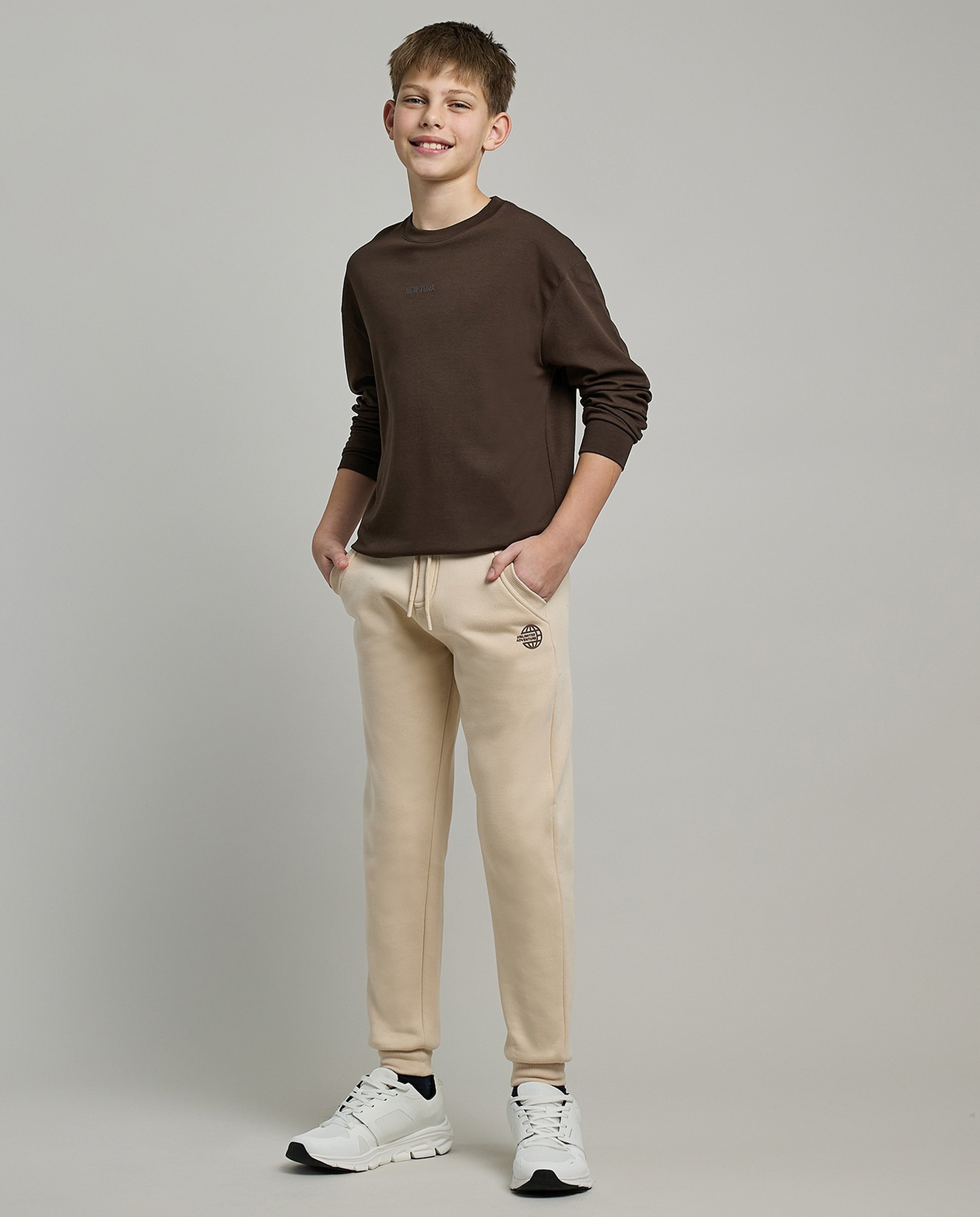 Printed T-Shirt with Crew Neck and Long Sleeves