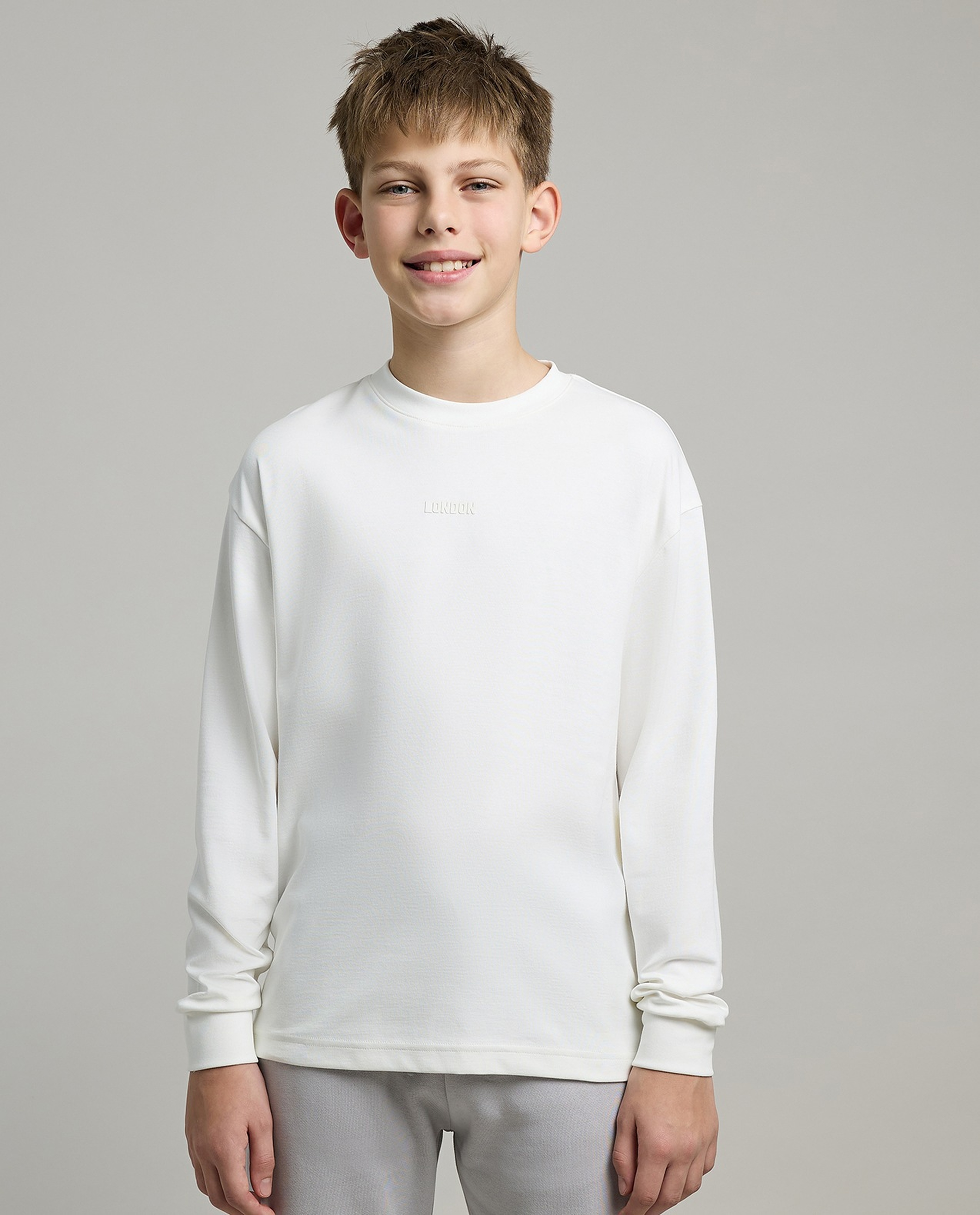 Printed T-Shirt with Crew Neck and Long Sleeves