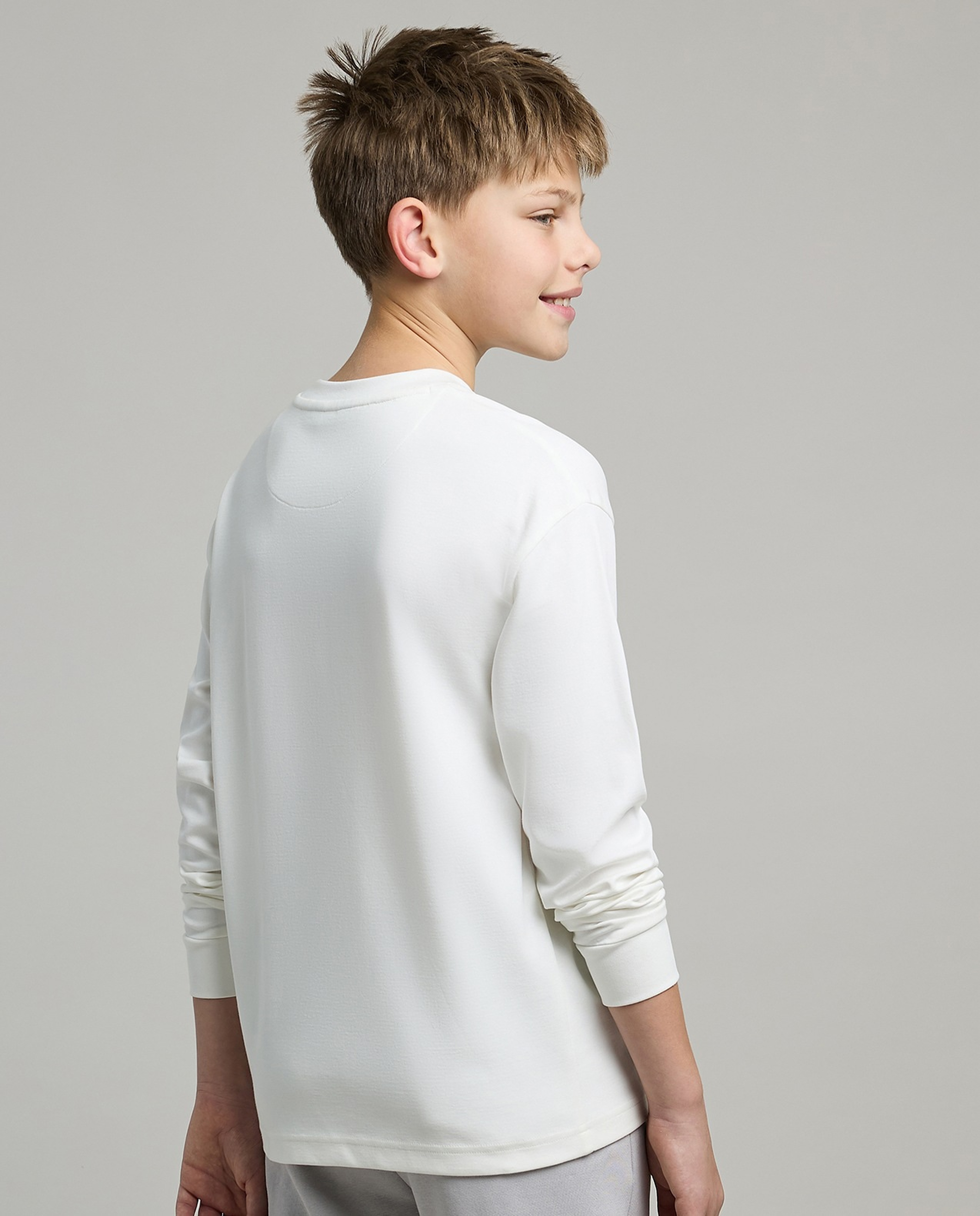 Printed T-Shirt with Crew Neck and Long Sleeves