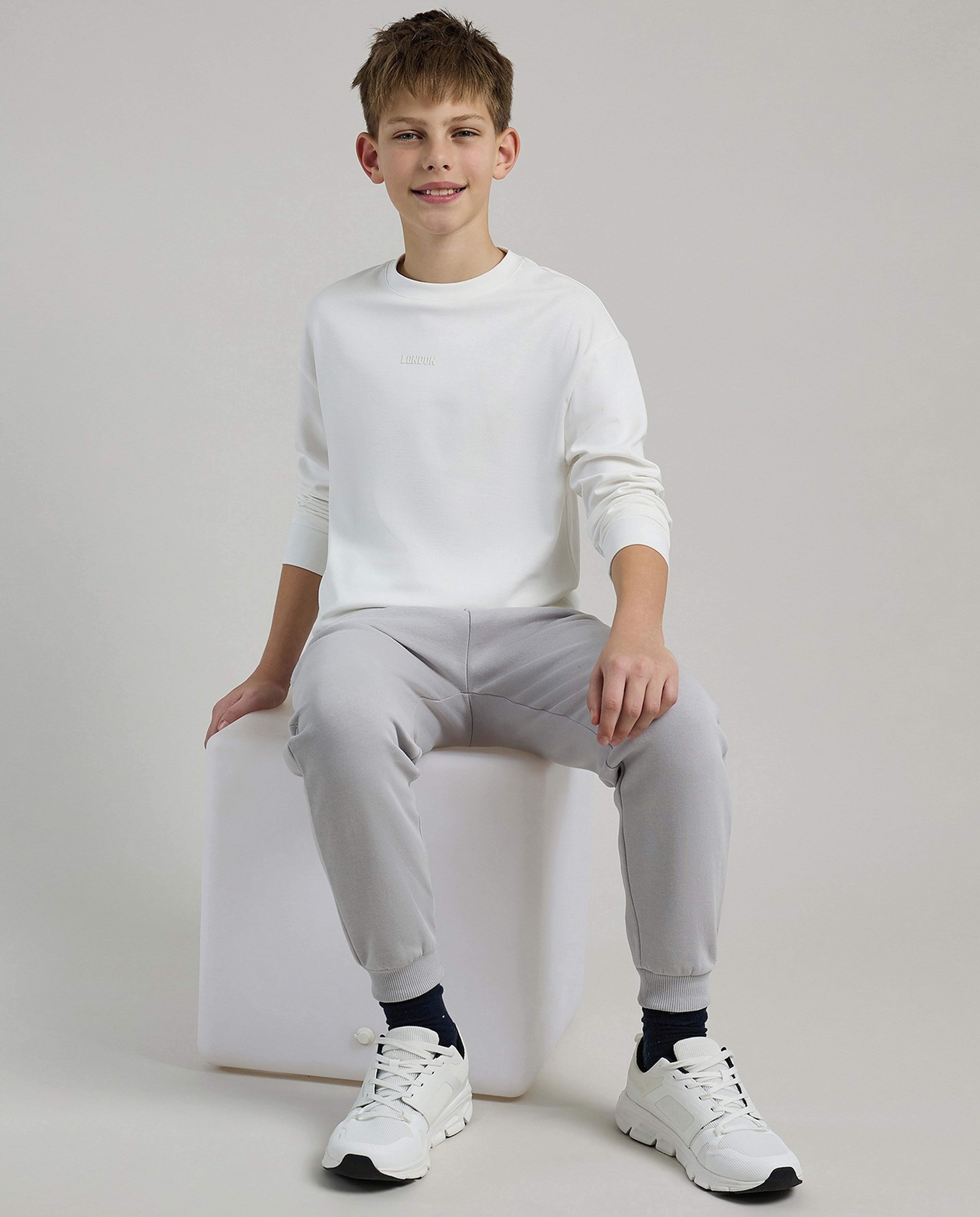 Printed T-Shirt with Crew Neck and Long Sleeves