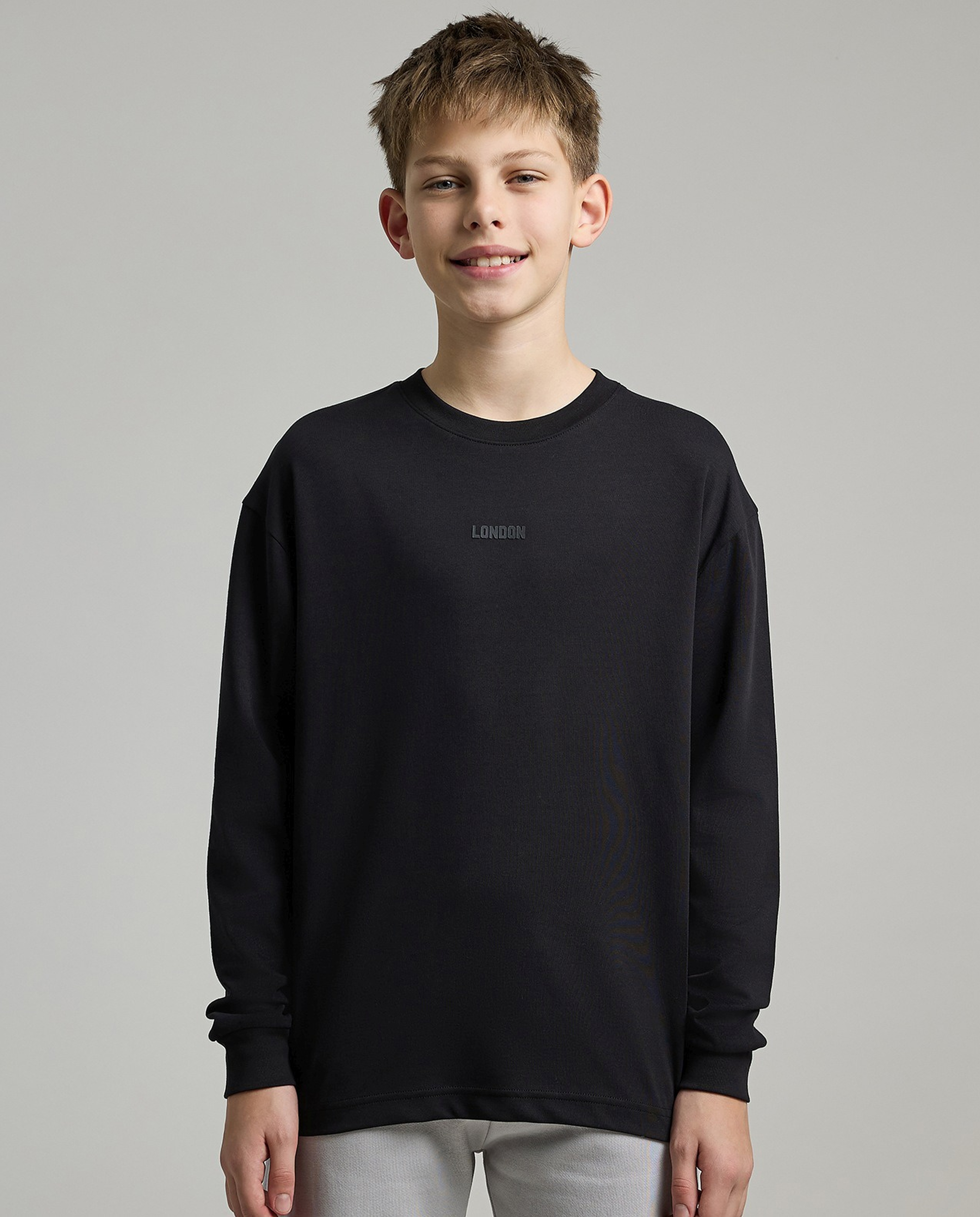 Printed T-Shirt with Crew Neck and Long Sleeves