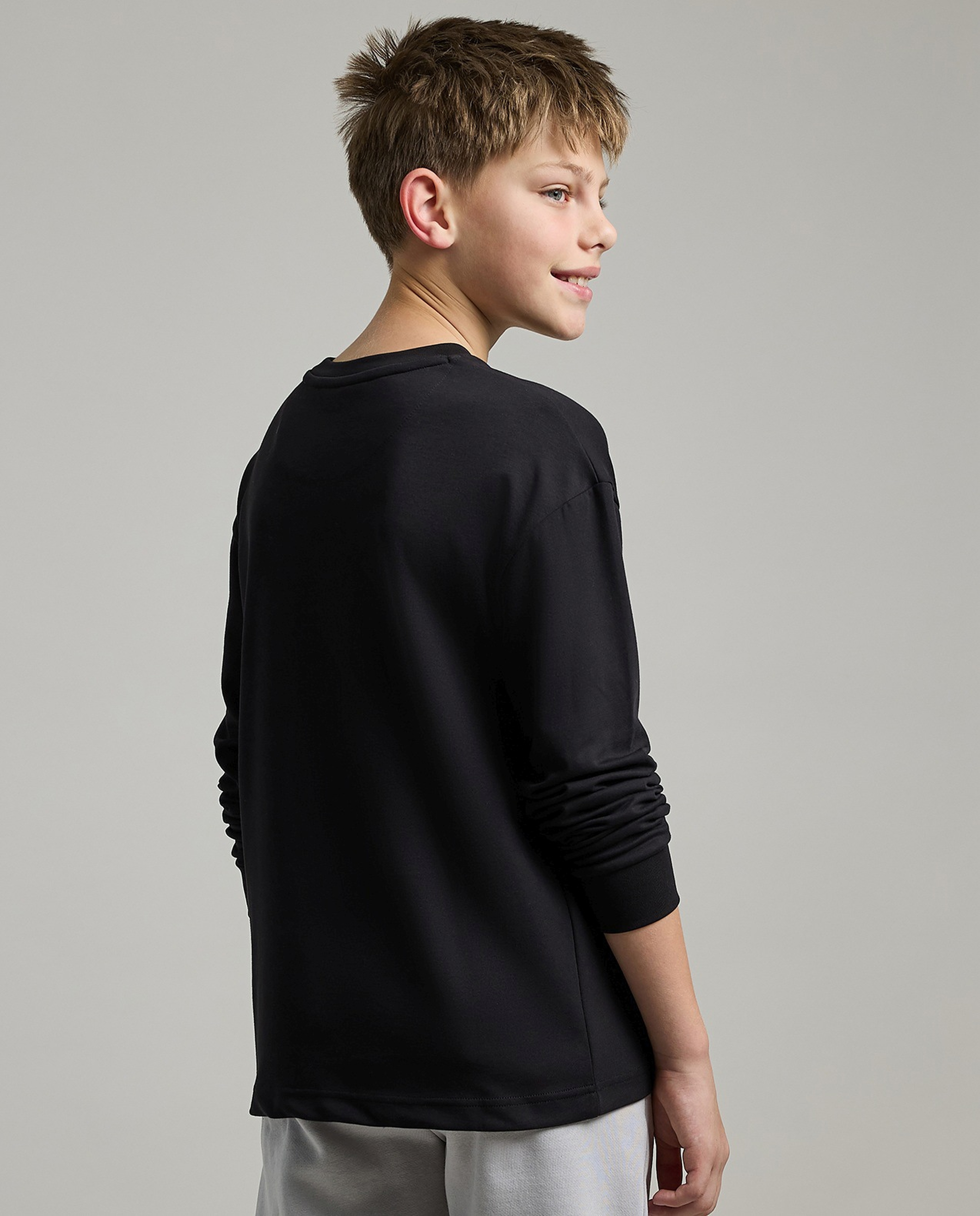 Printed T-Shirt with Crew Neck and Long Sleeves