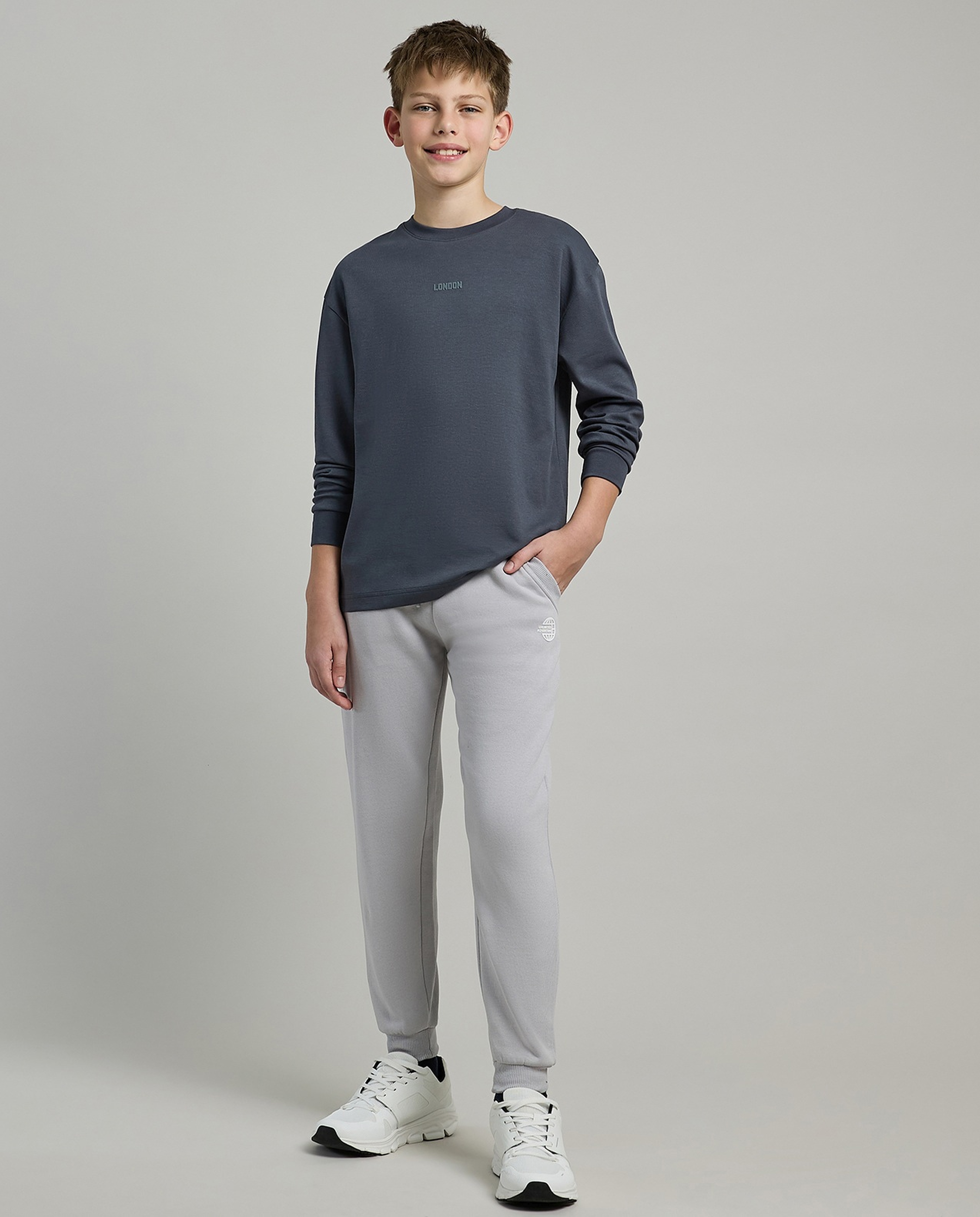 Printed T-Shirt with Crew Neck and Long Sleeves