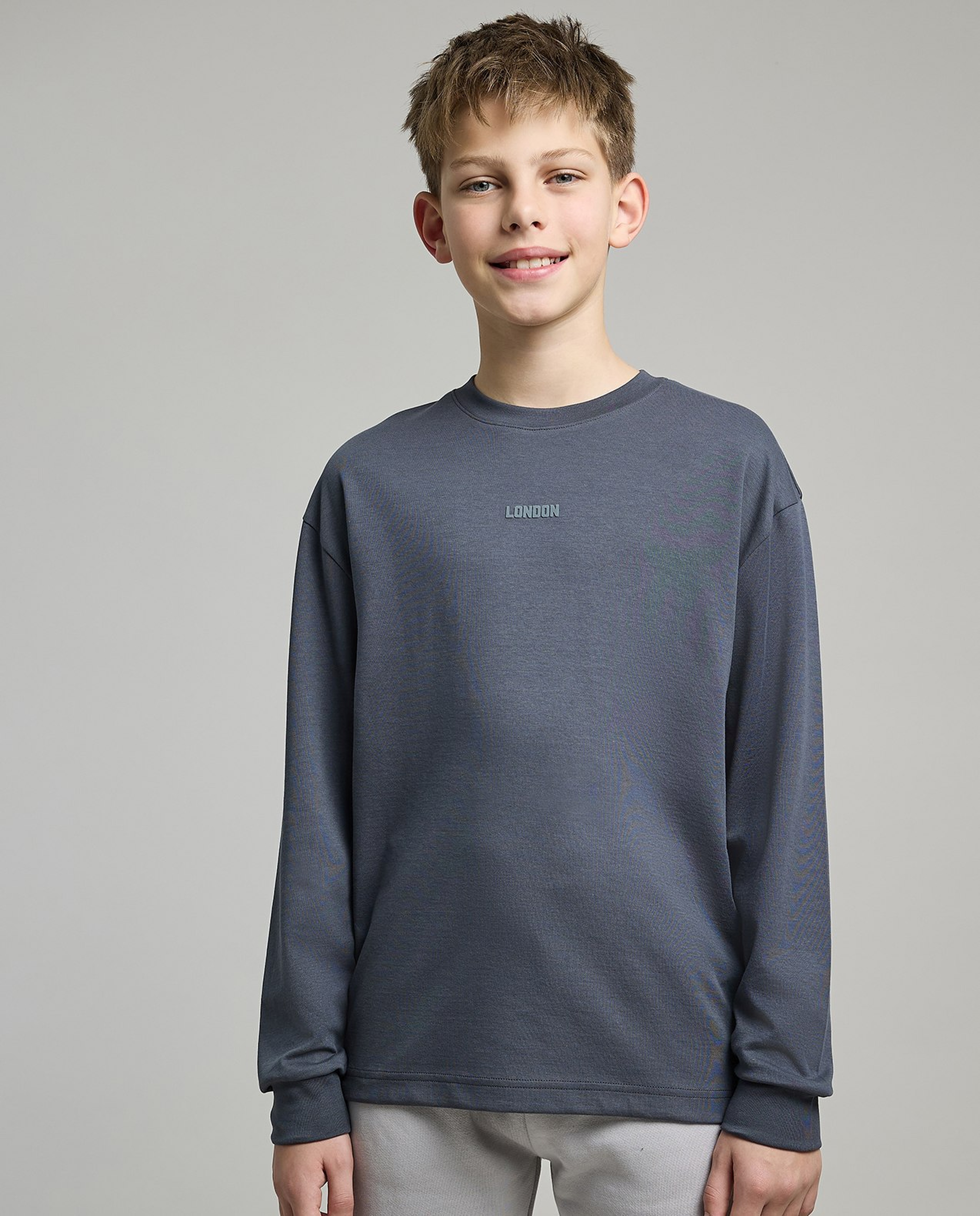 Printed T-Shirt with Crew Neck and Long Sleeves