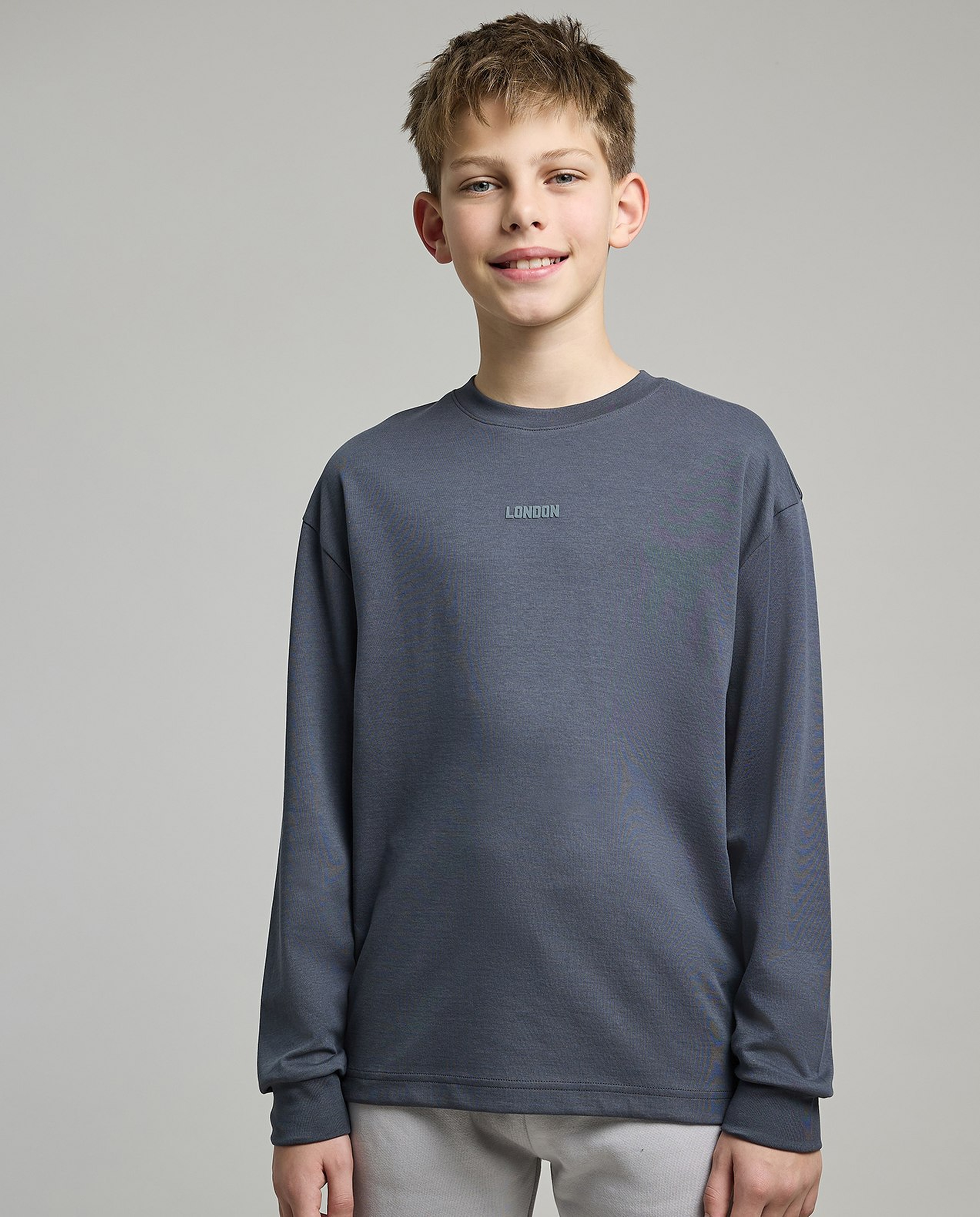 Printed T-Shirt with Crew Neck and Long Sleeves