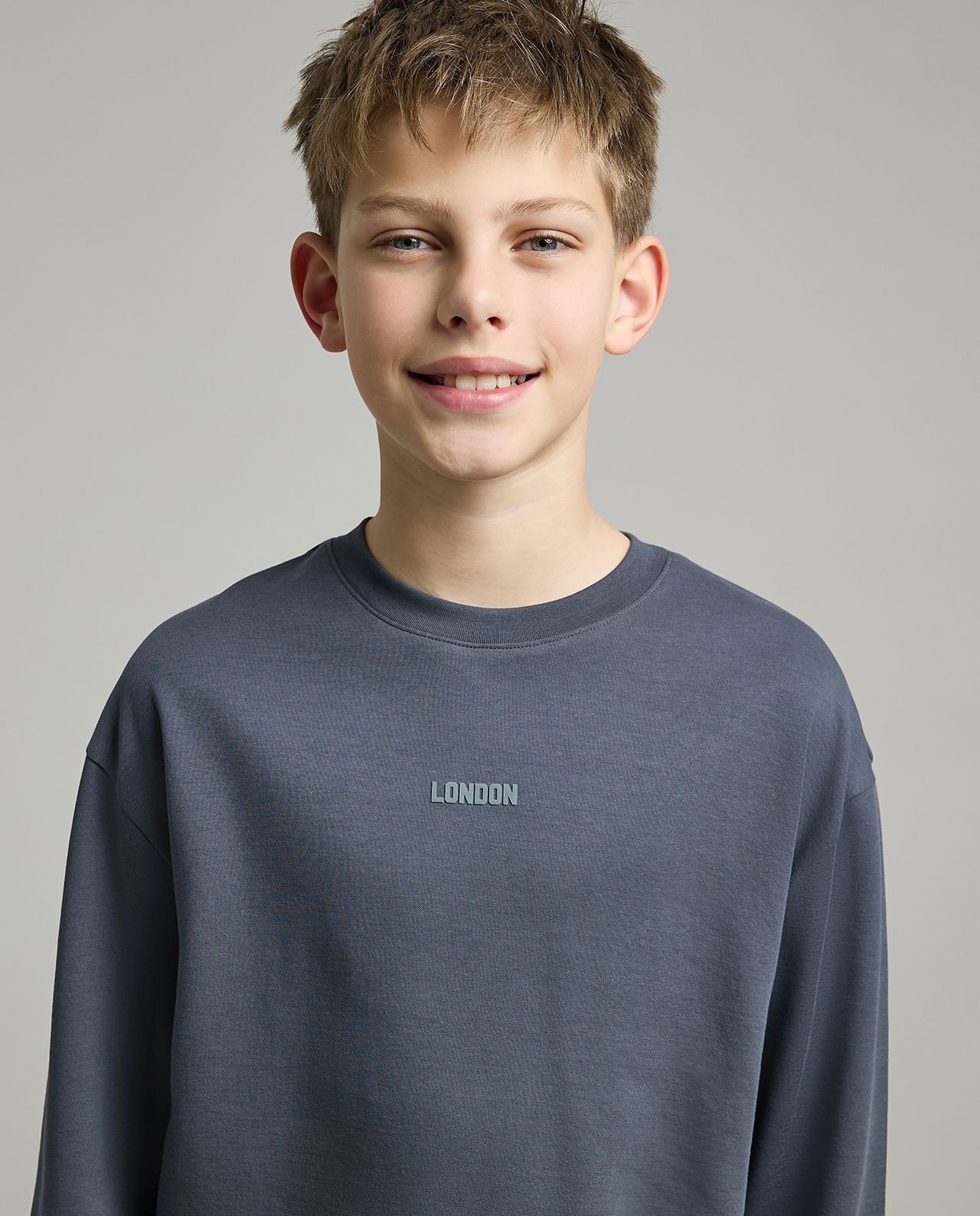 Printed T-Shirt with Crew Neck and Long Sleeves