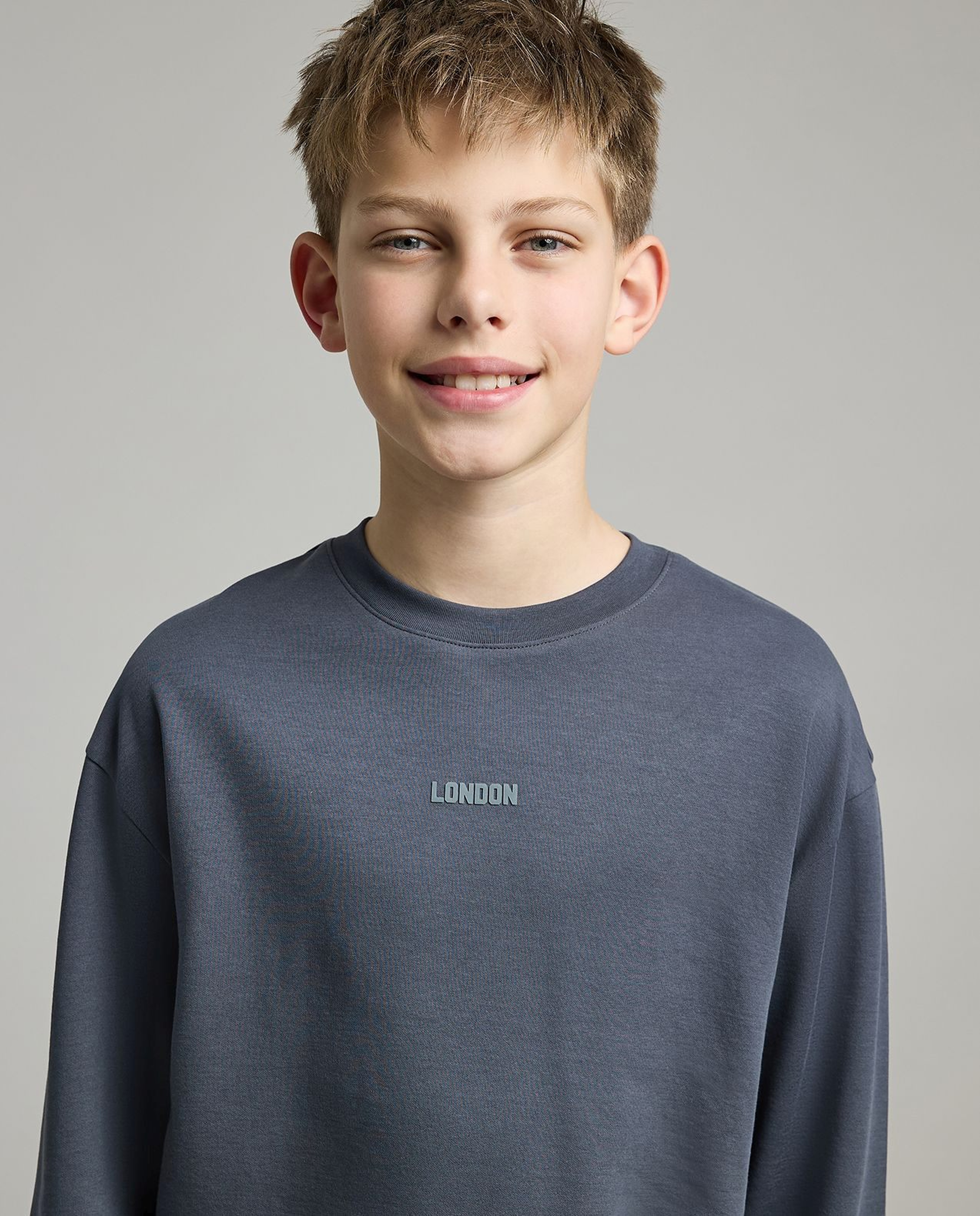 Printed T-Shirt with Crew Neck and Long Sleeves