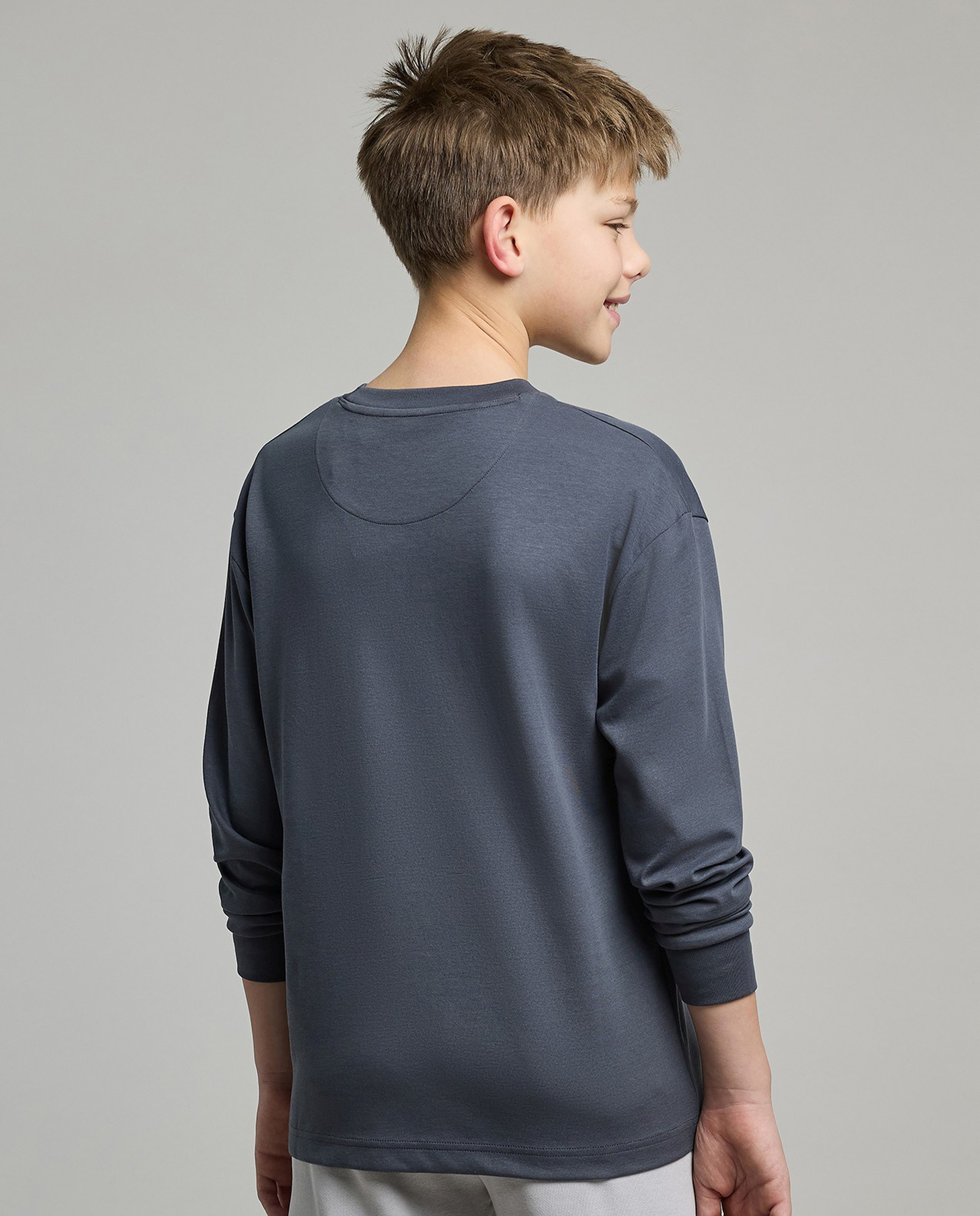 Printed T-Shirt with Crew Neck and Long Sleeves