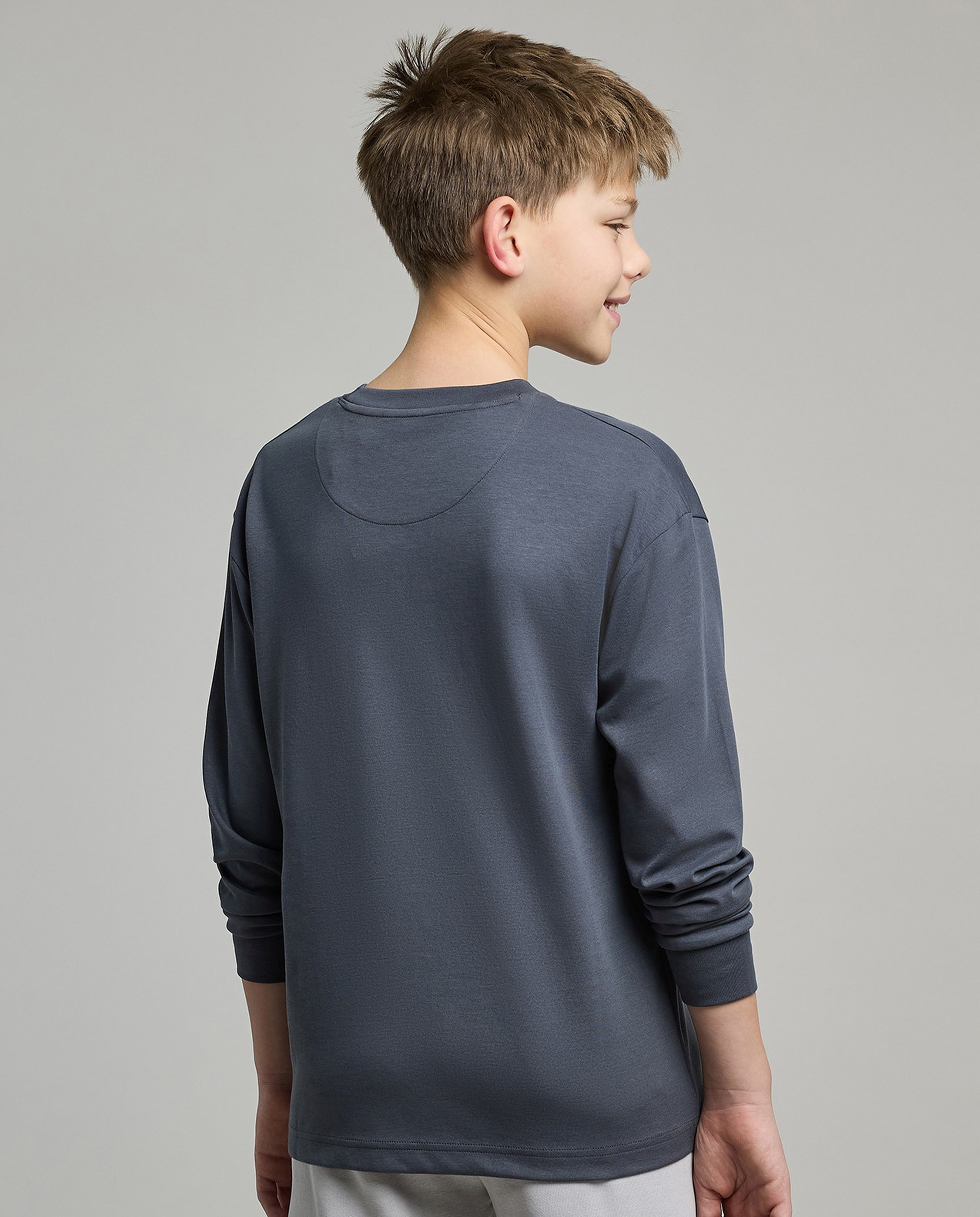 Printed T-Shirt with Crew Neck and Long Sleeves