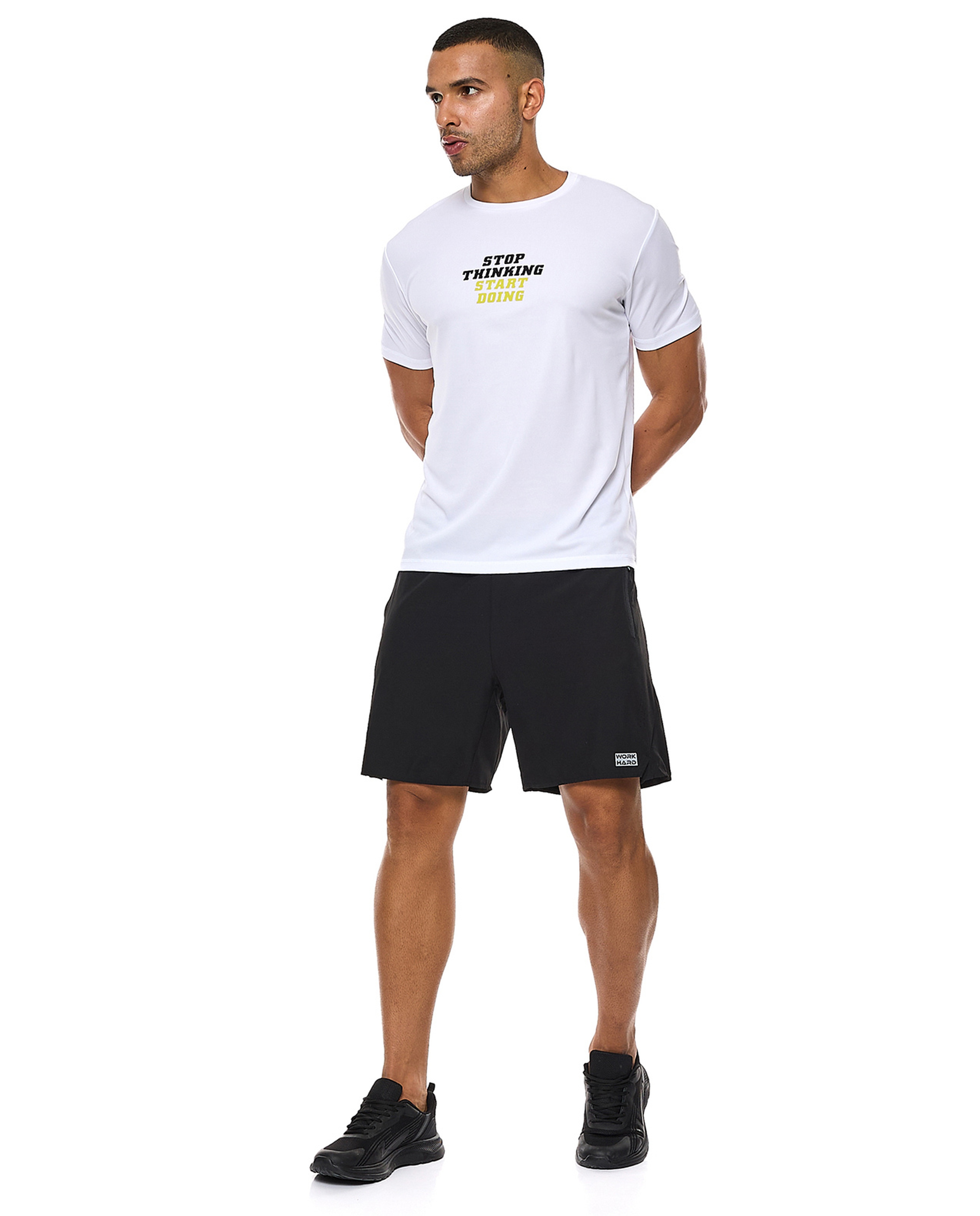 Printed Active T-Shirt with Crew Neck and Short Sleeves