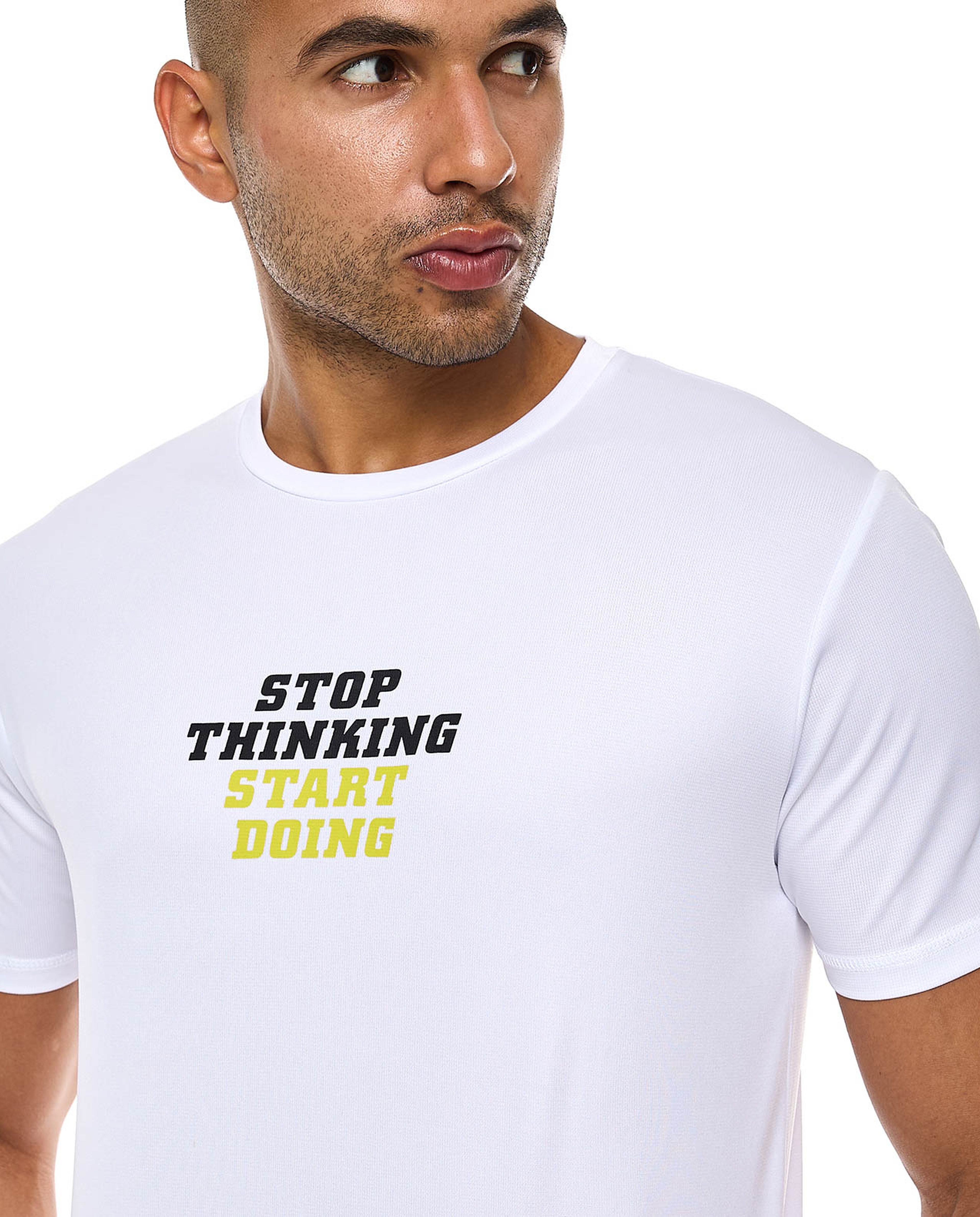 Printed Active T-Shirt with Crew Neck and Short Sleeves