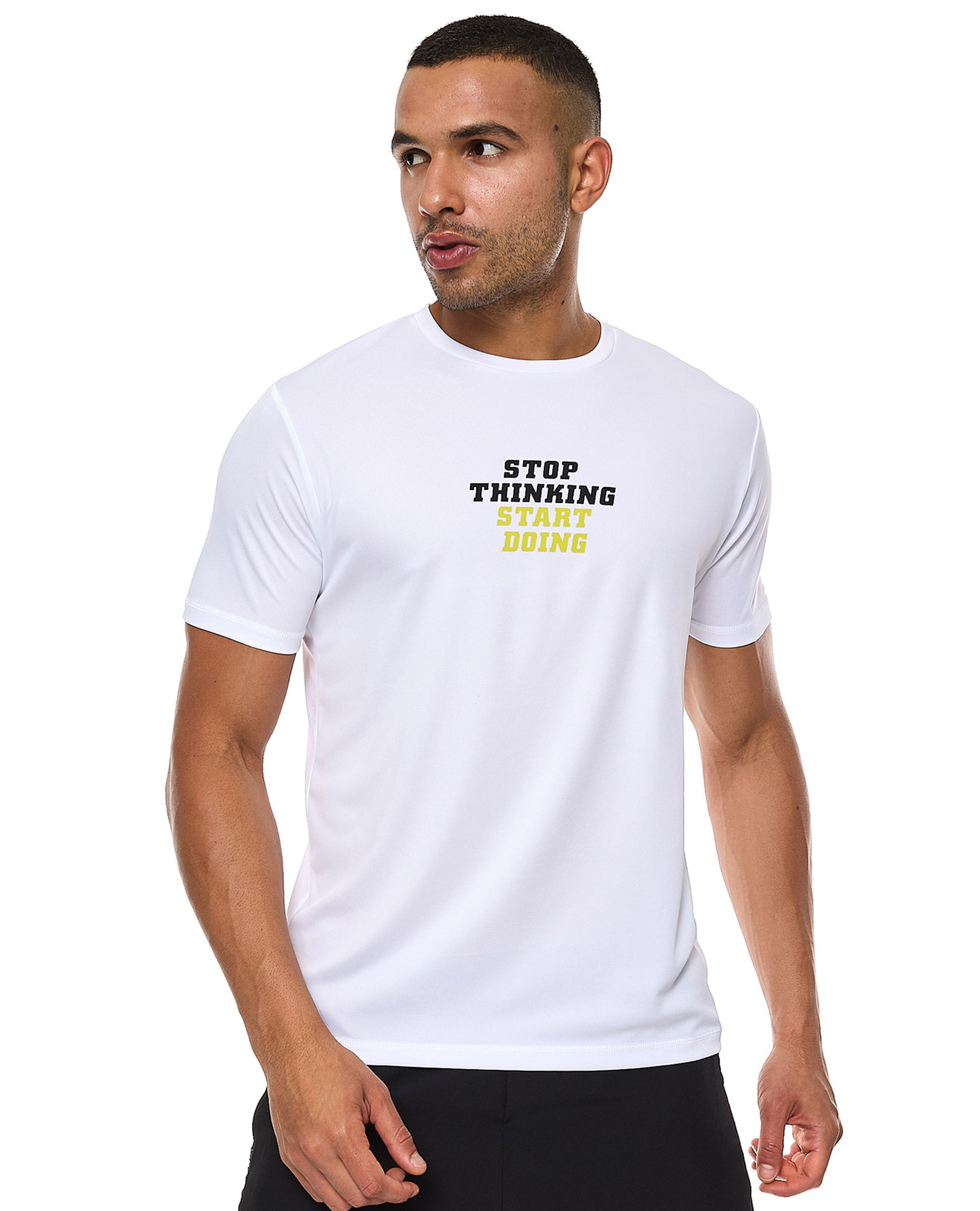 Printed Active T-Shirt with Crew Neck and Short Sleeves